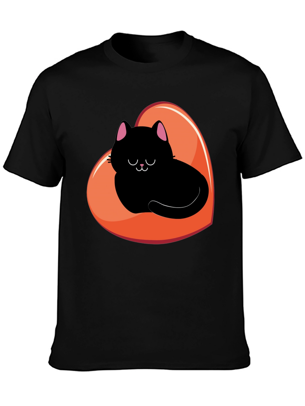 Black Cat Heart Graphic Tee