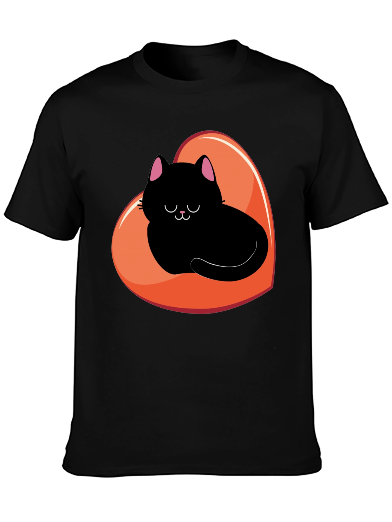 Black Cat Heart Graphic Tee
