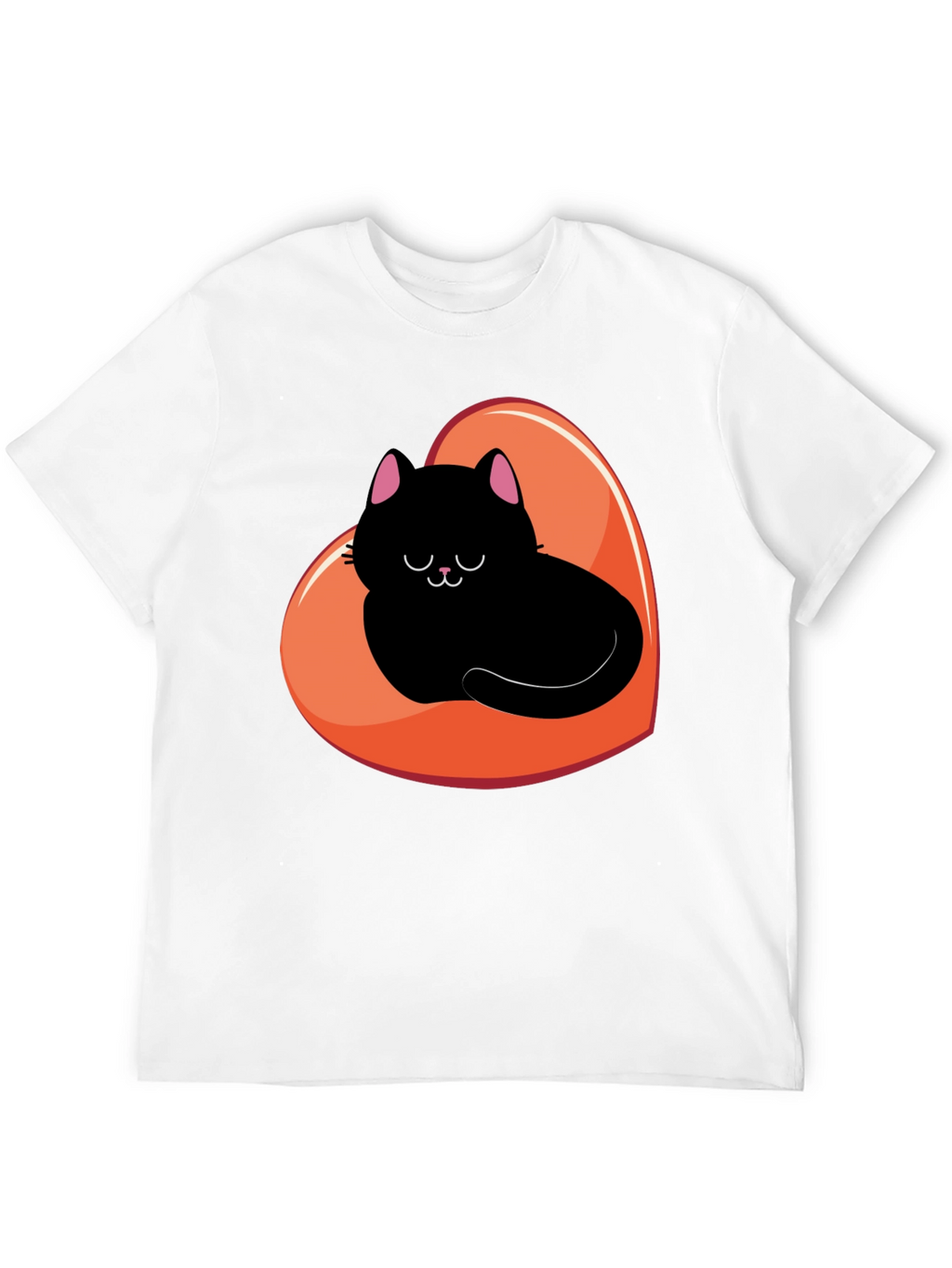 Black Cat Heart Graphic Tee