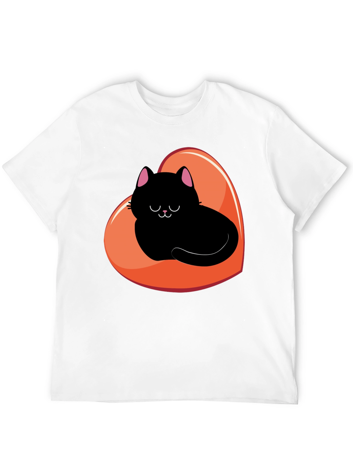 Black Cat Heart Graphic Tee