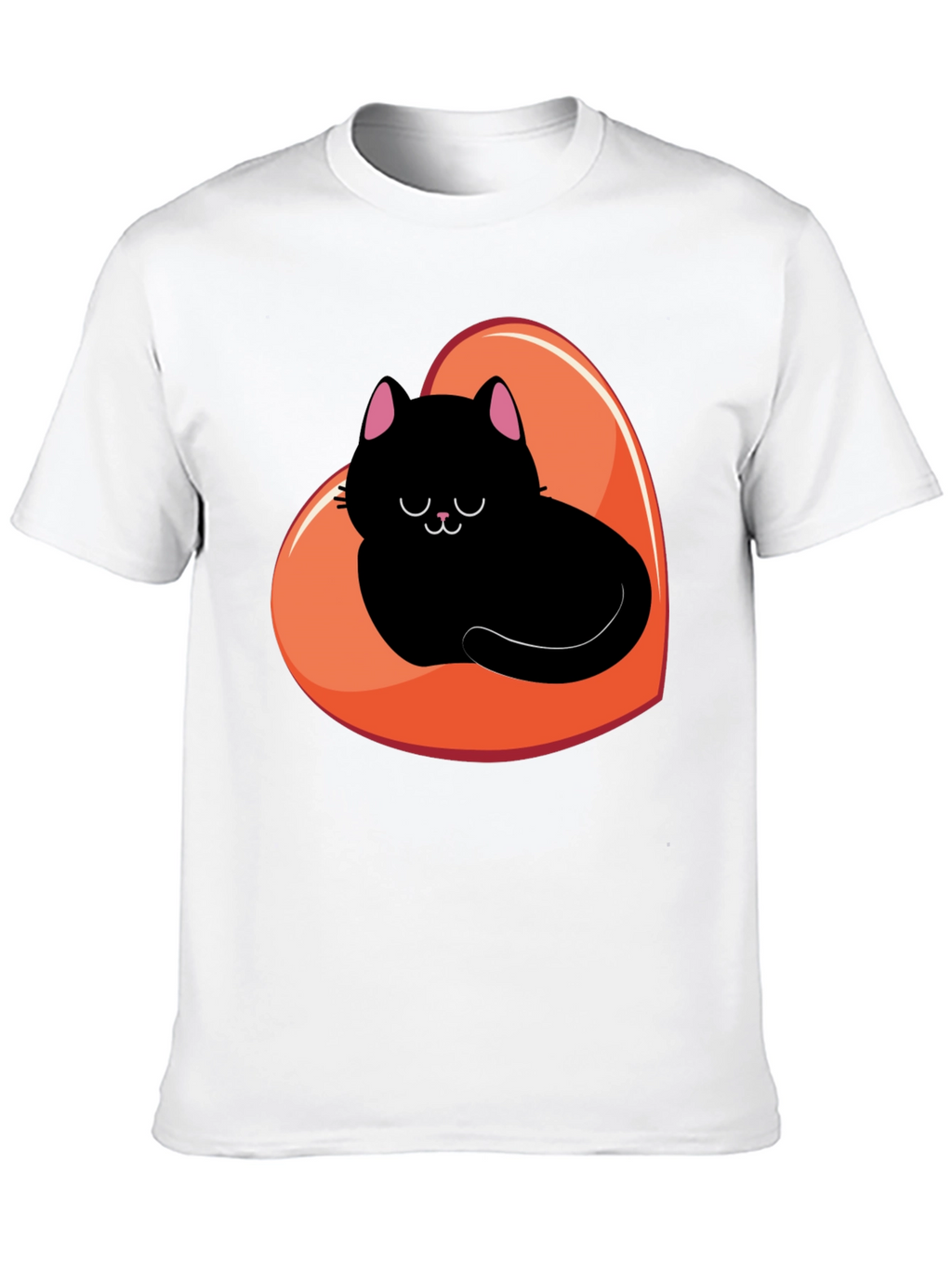 Black Cat Heart Graphic Tee