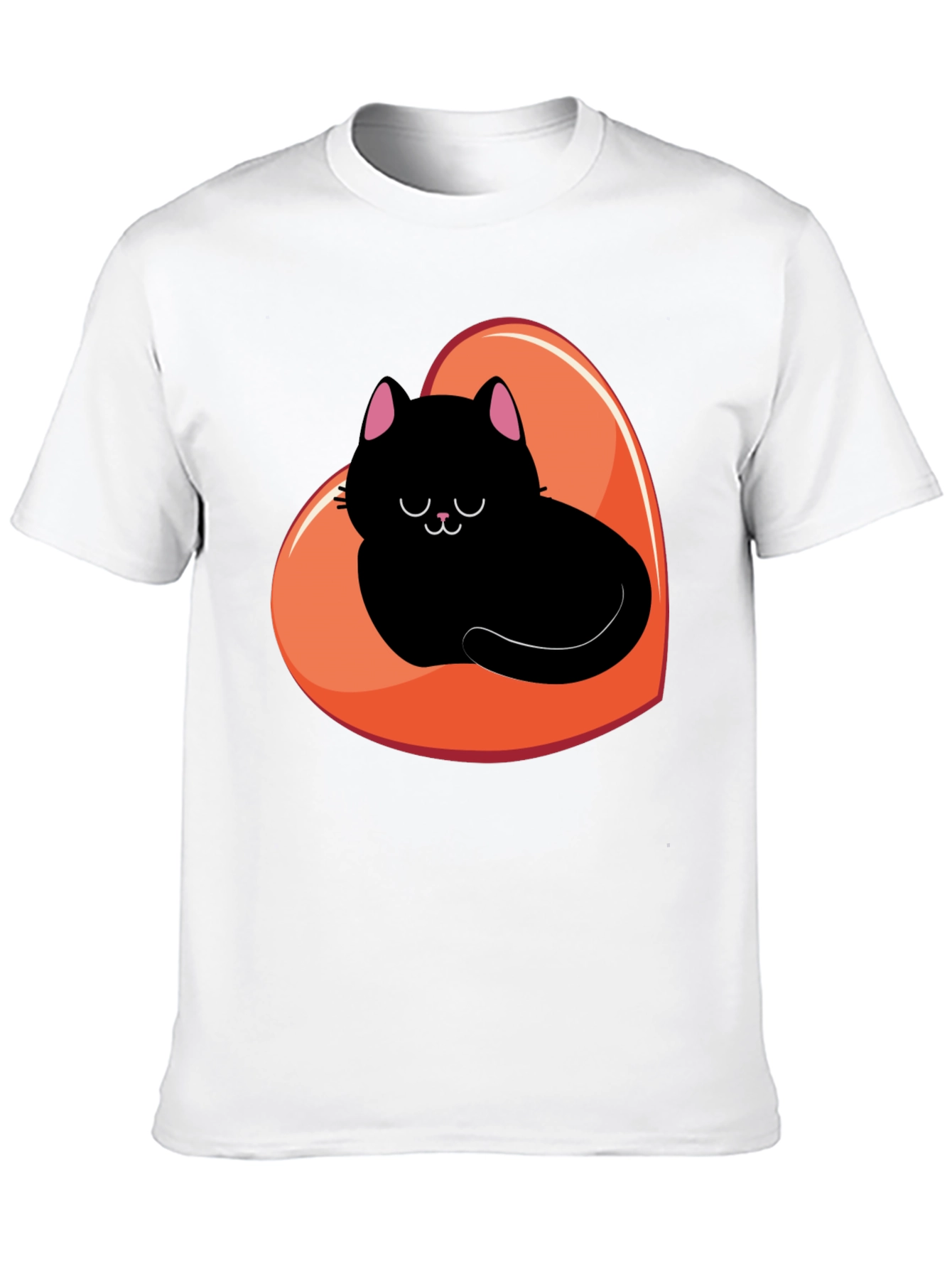 Black Cat Heart Graphic Tee