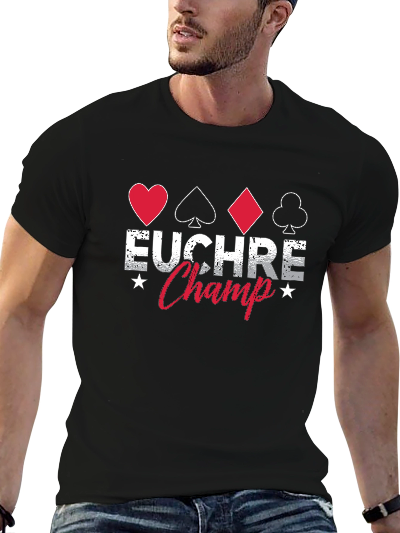Euchre Champ Graphic T-Shirt - Card Game Winner