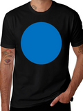 Mens Black T-Shirt with Blue Circle Design