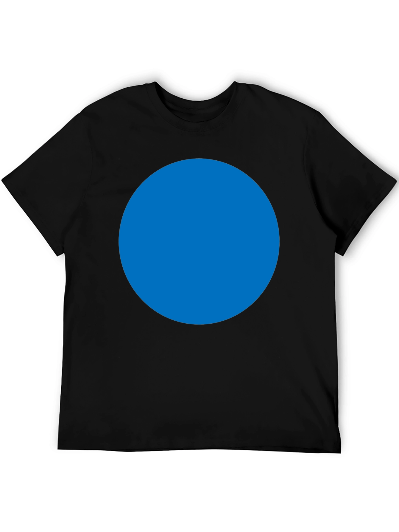 Mens Black T-Shirt with Blue Circle Design