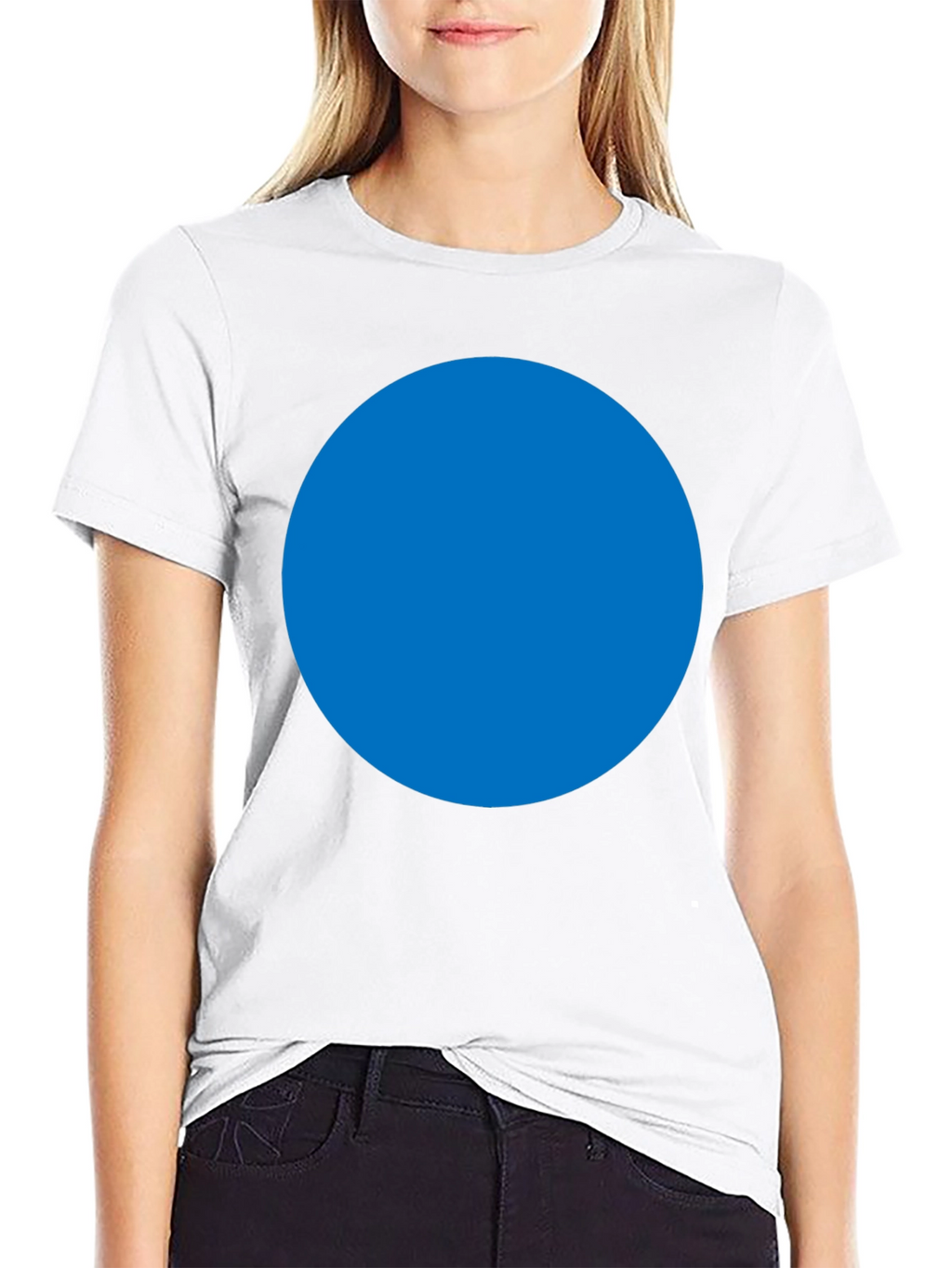Mens Black T-Shirt with Blue Circle Design