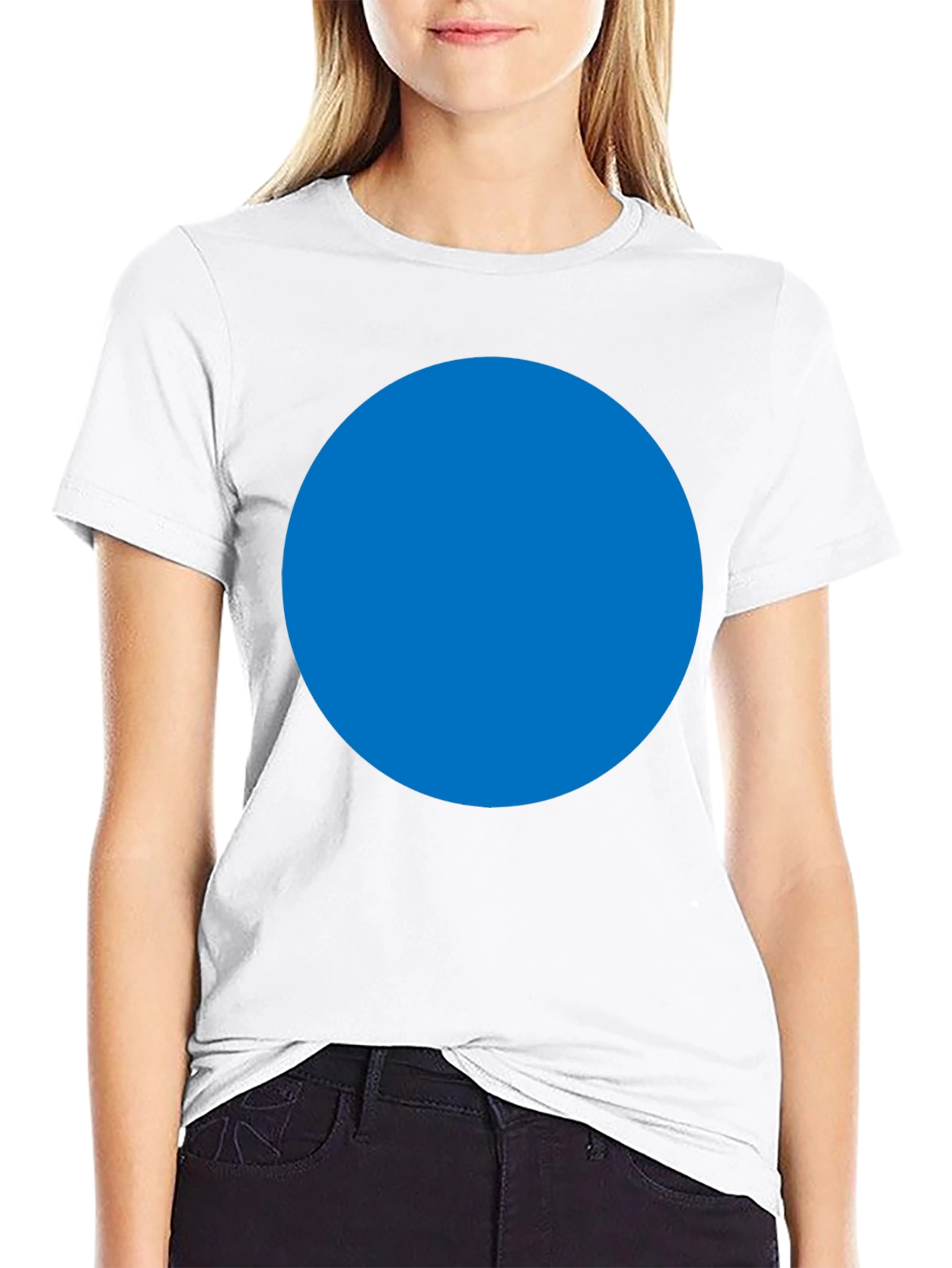 Mens Black T-Shirt with Blue Circle Design