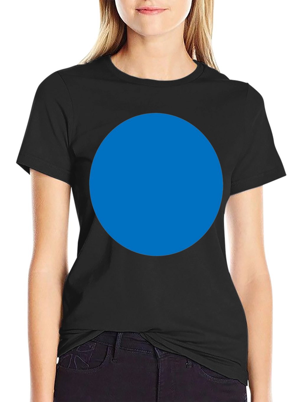 Mens Black T-Shirt with Blue Circle Design