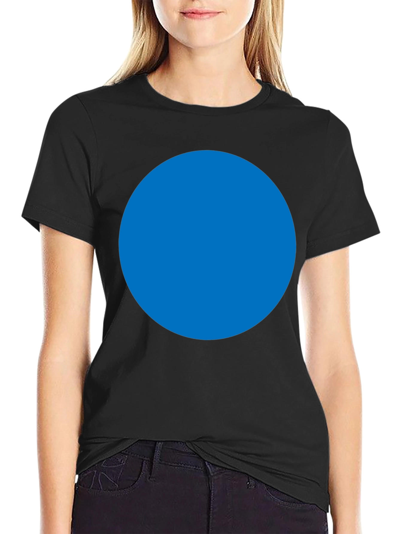 Mens Black T-Shirt with Blue Circle Design