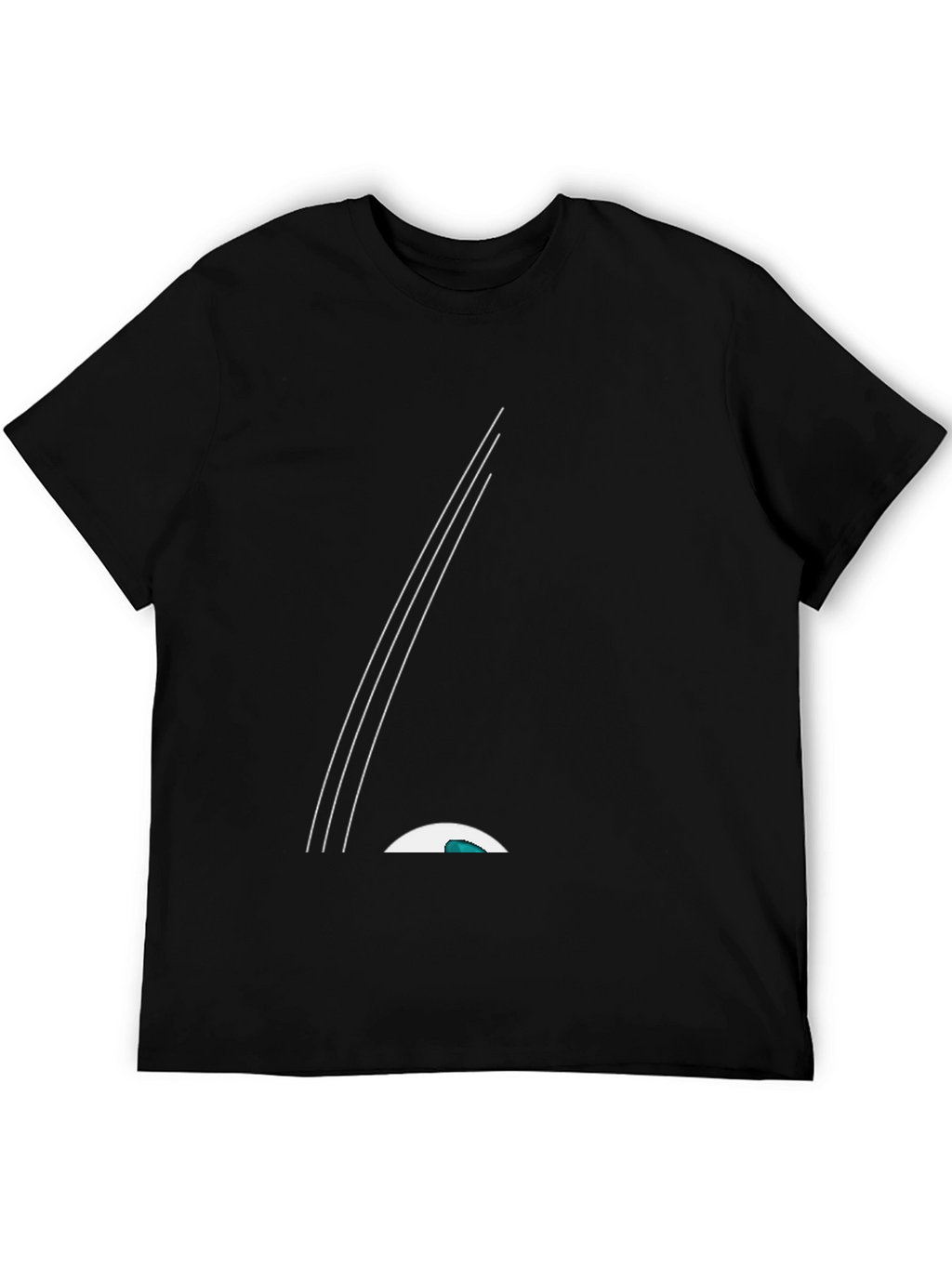 Sleek Black Tee with Minimalist Graphic Design