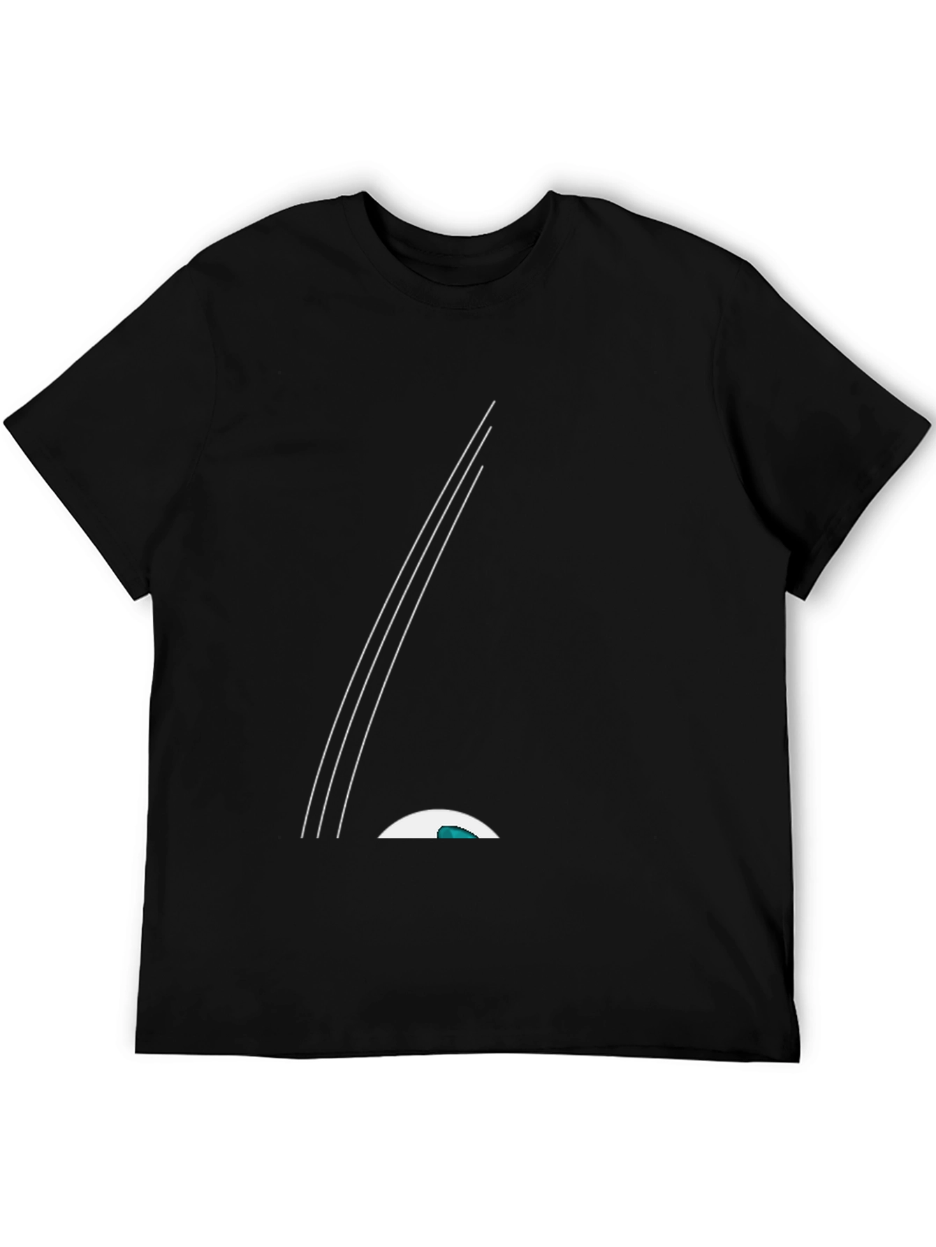 Sleek Black Tee with Minimalist Graphic Design
