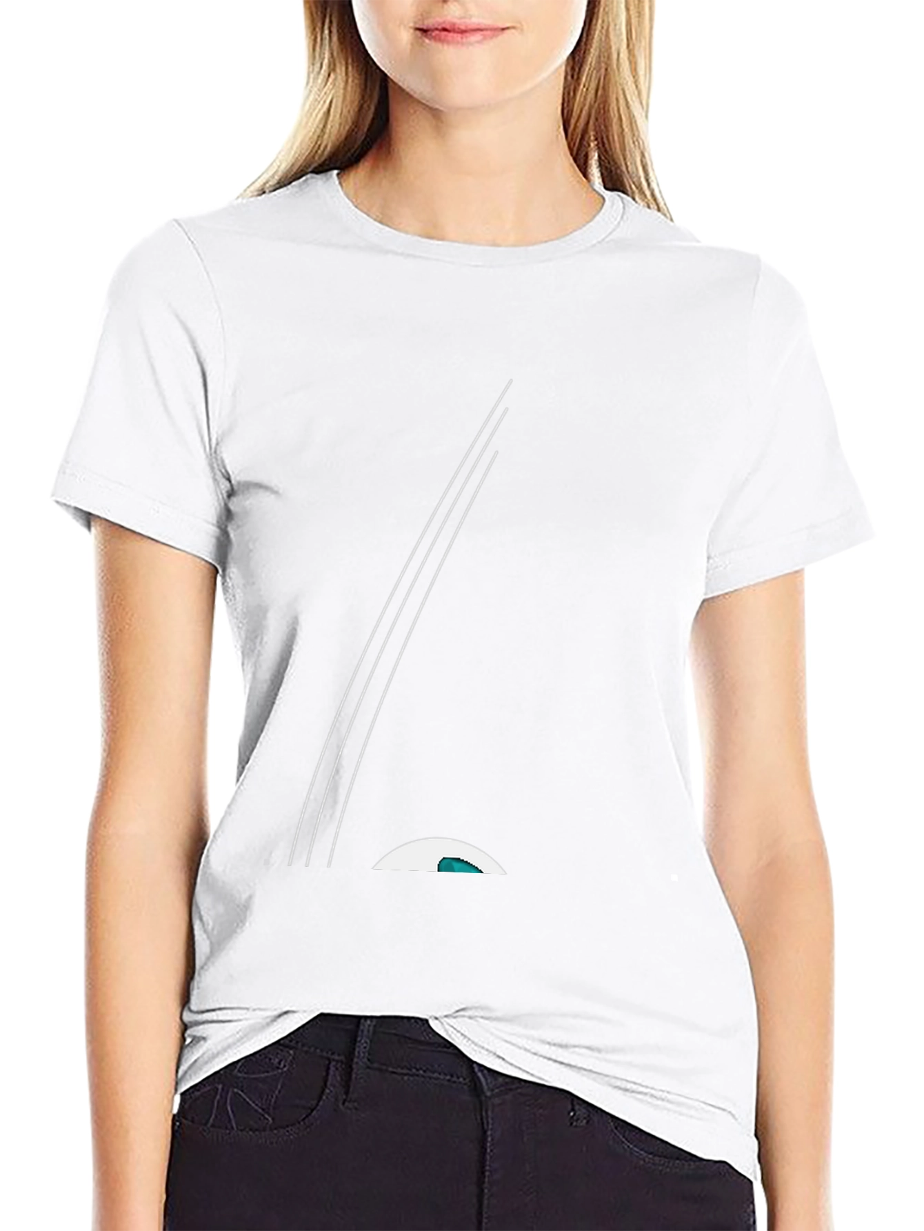 Sleek Black Tee with Minimalist Graphic Design
