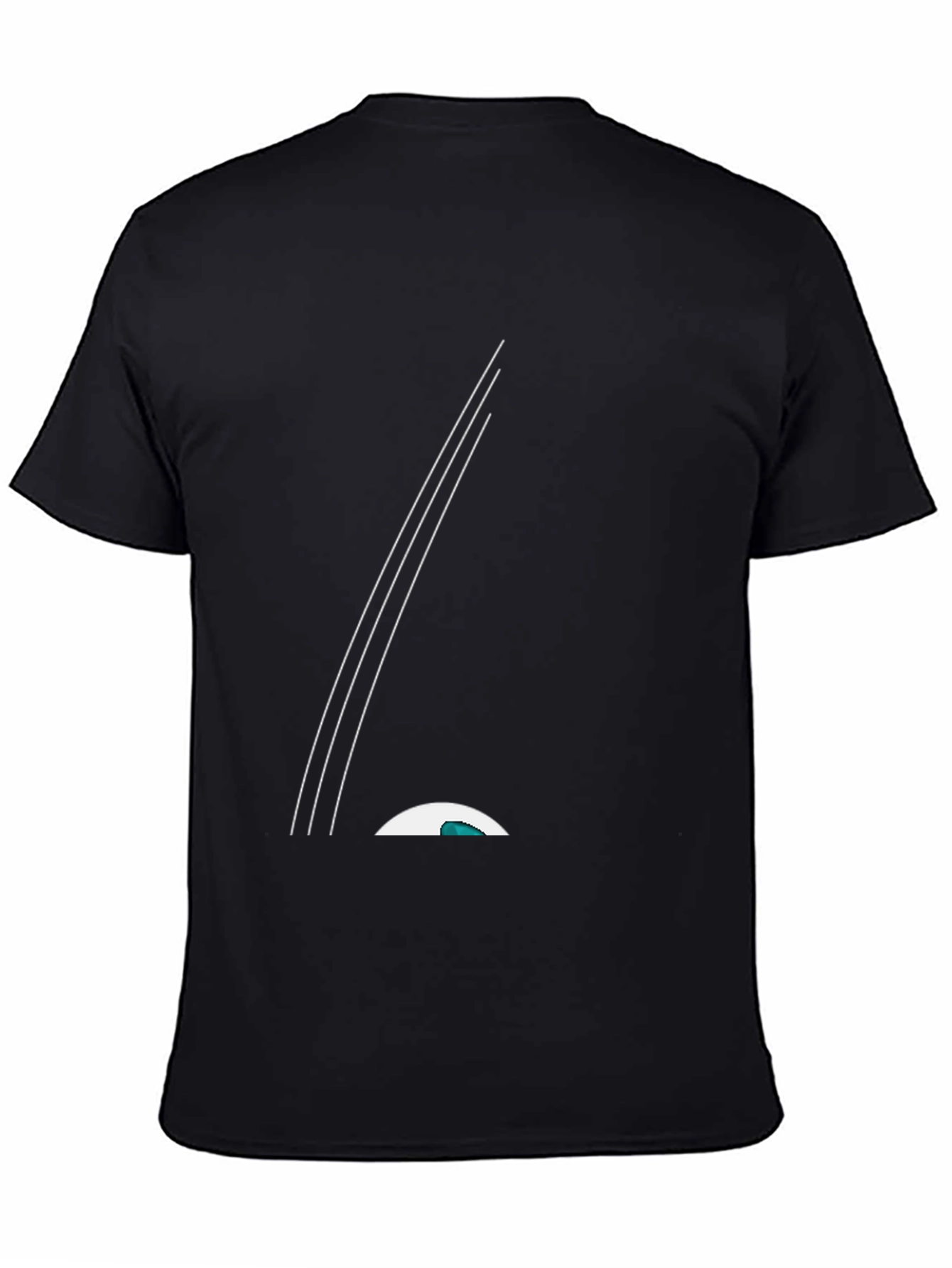 Sleek Black Tee with Minimalist Graphic Design
