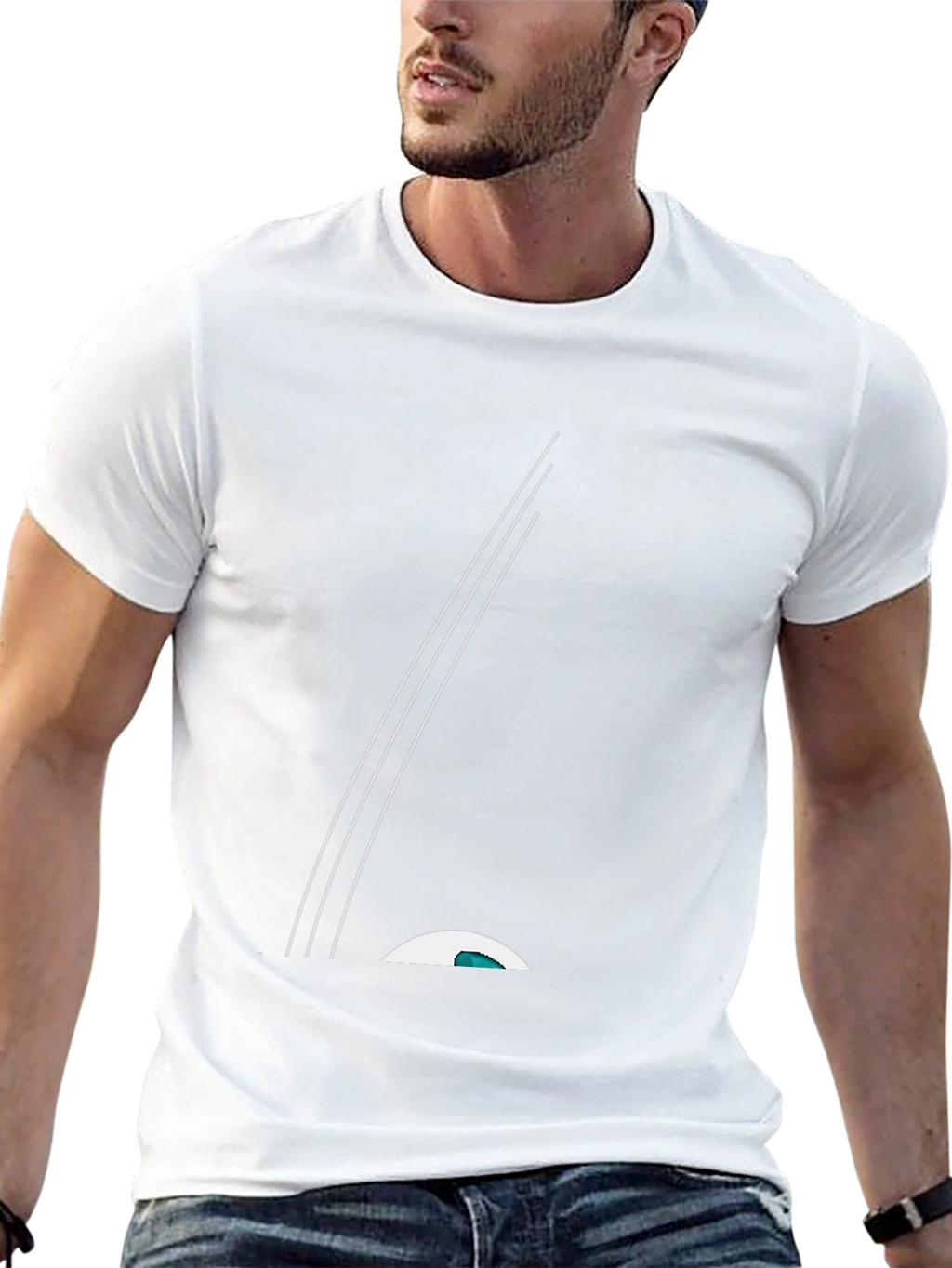Sleek Black Tee with Minimalist Graphic Design