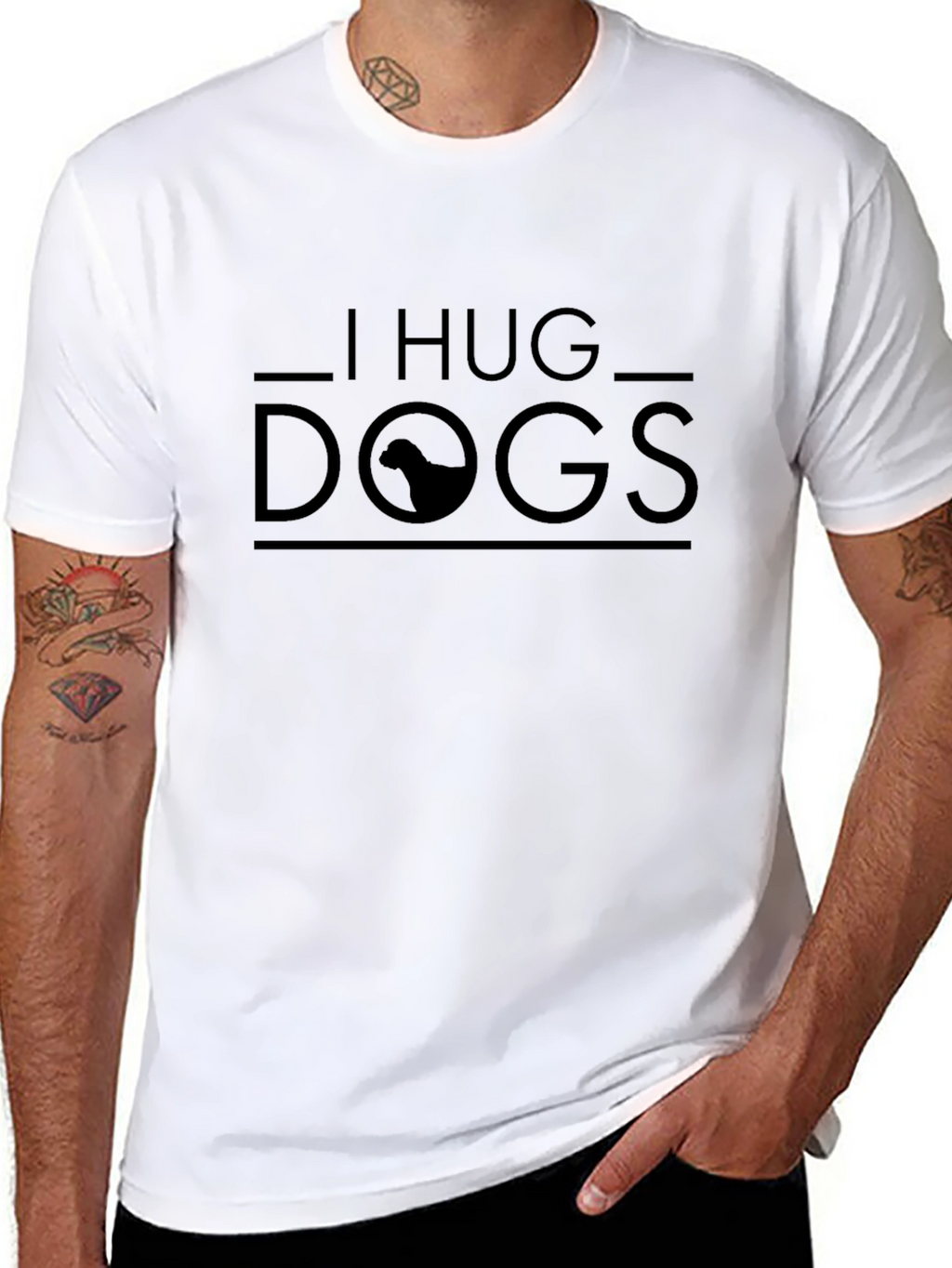 I Hug Dogs Graphic Tee - Black Unisex T-Shirt
