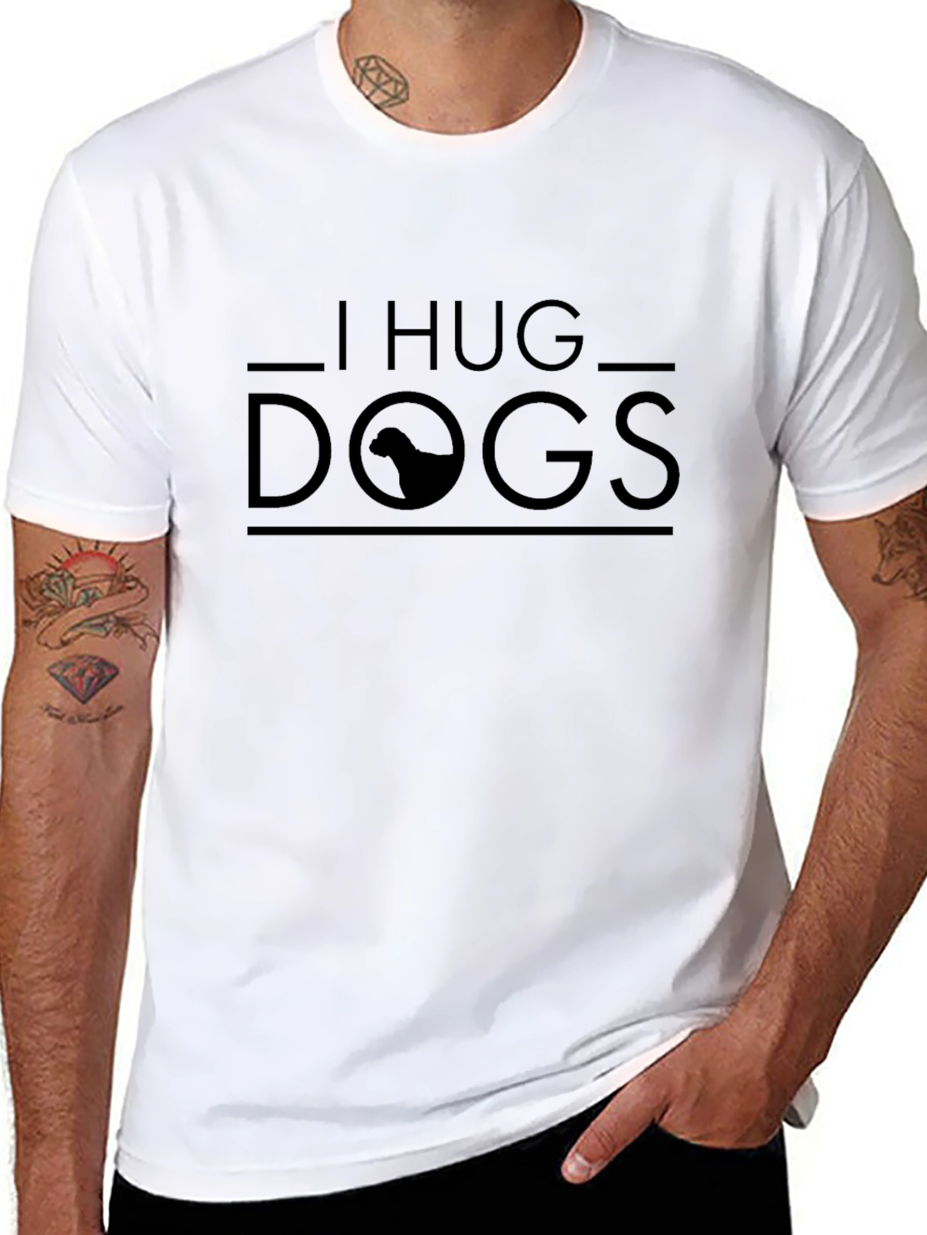 I Hug Dogs Graphic Tee - Black Unisex T-Shirt
