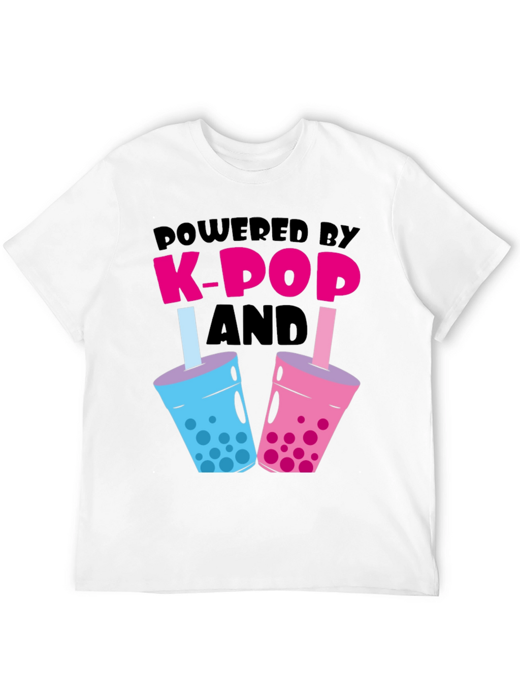 Powered by K-Pop and Boba Black T-Shirt