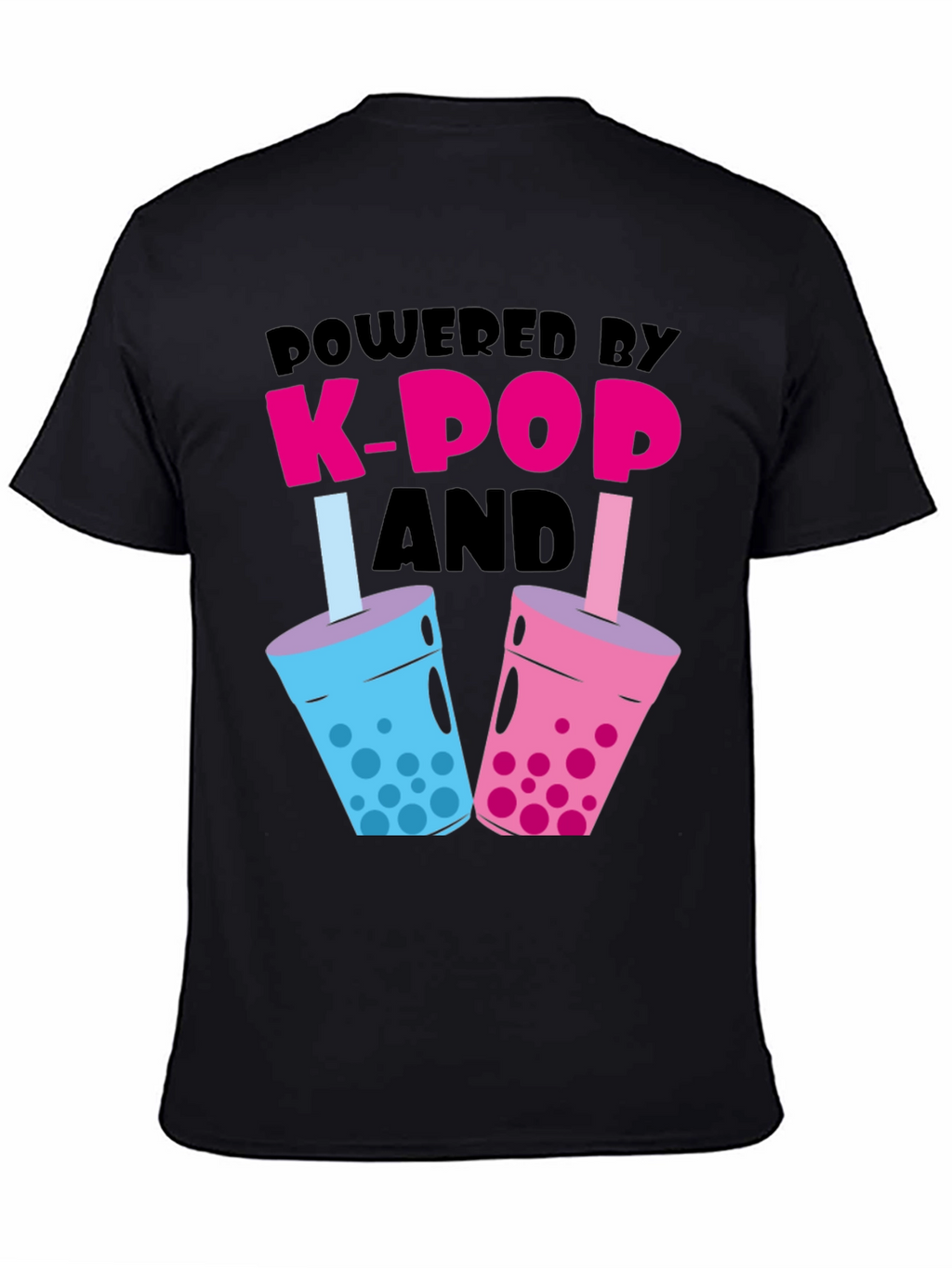 Powered by K-Pop and Boba Black T-Shirt