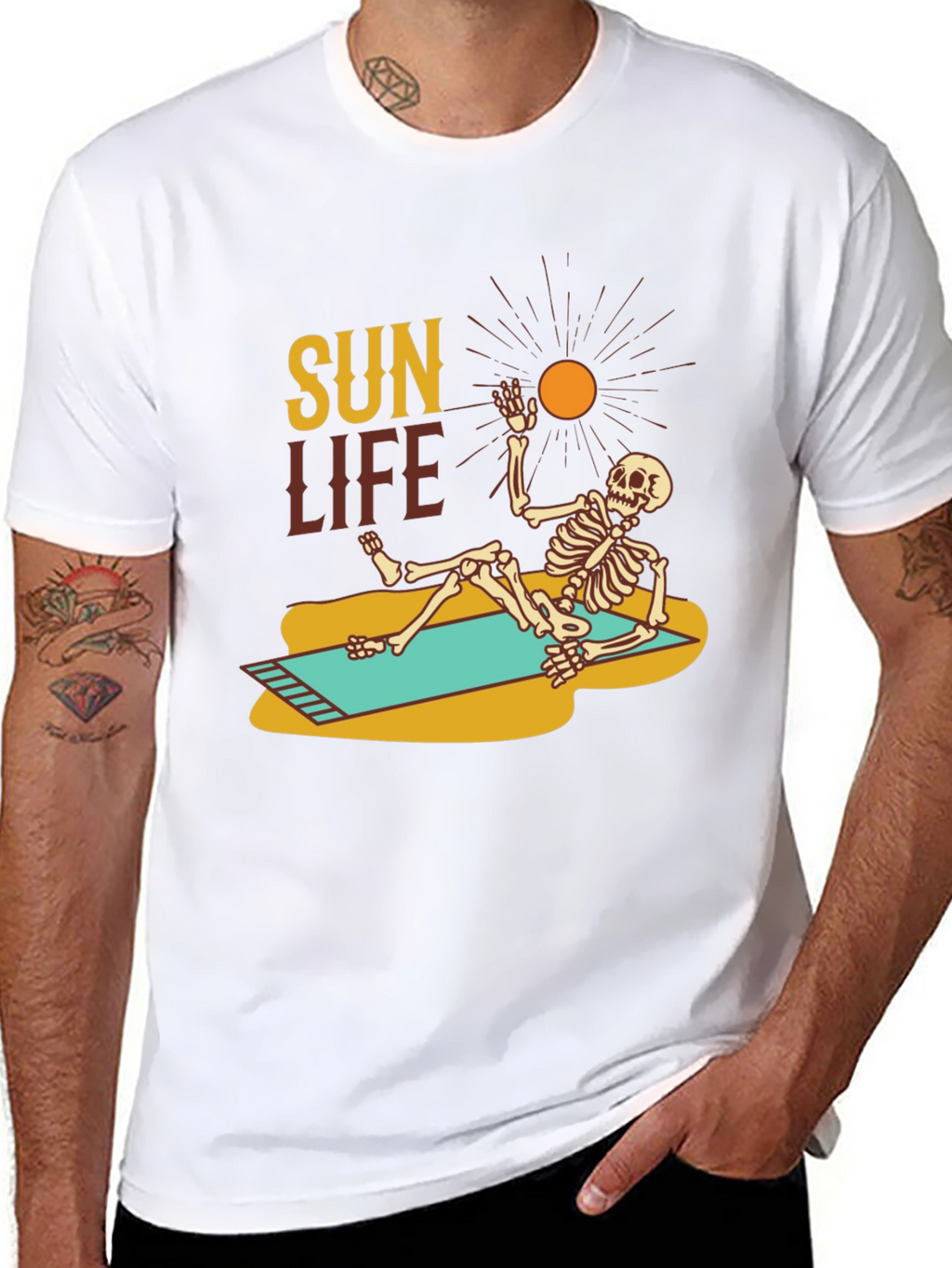 Sun Life Skeleton T-Shirt - Summer Beach Vibes
