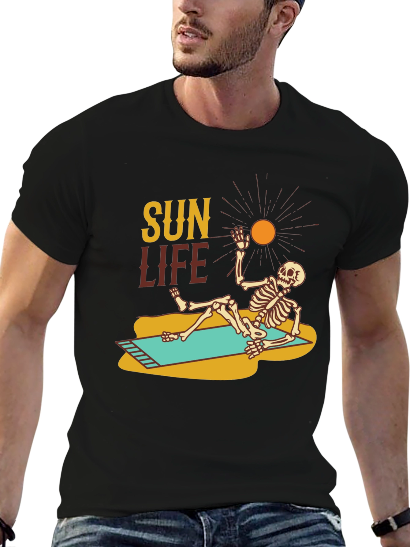Sun Life Skeleton T-Shirt - Summer Beach Vibes