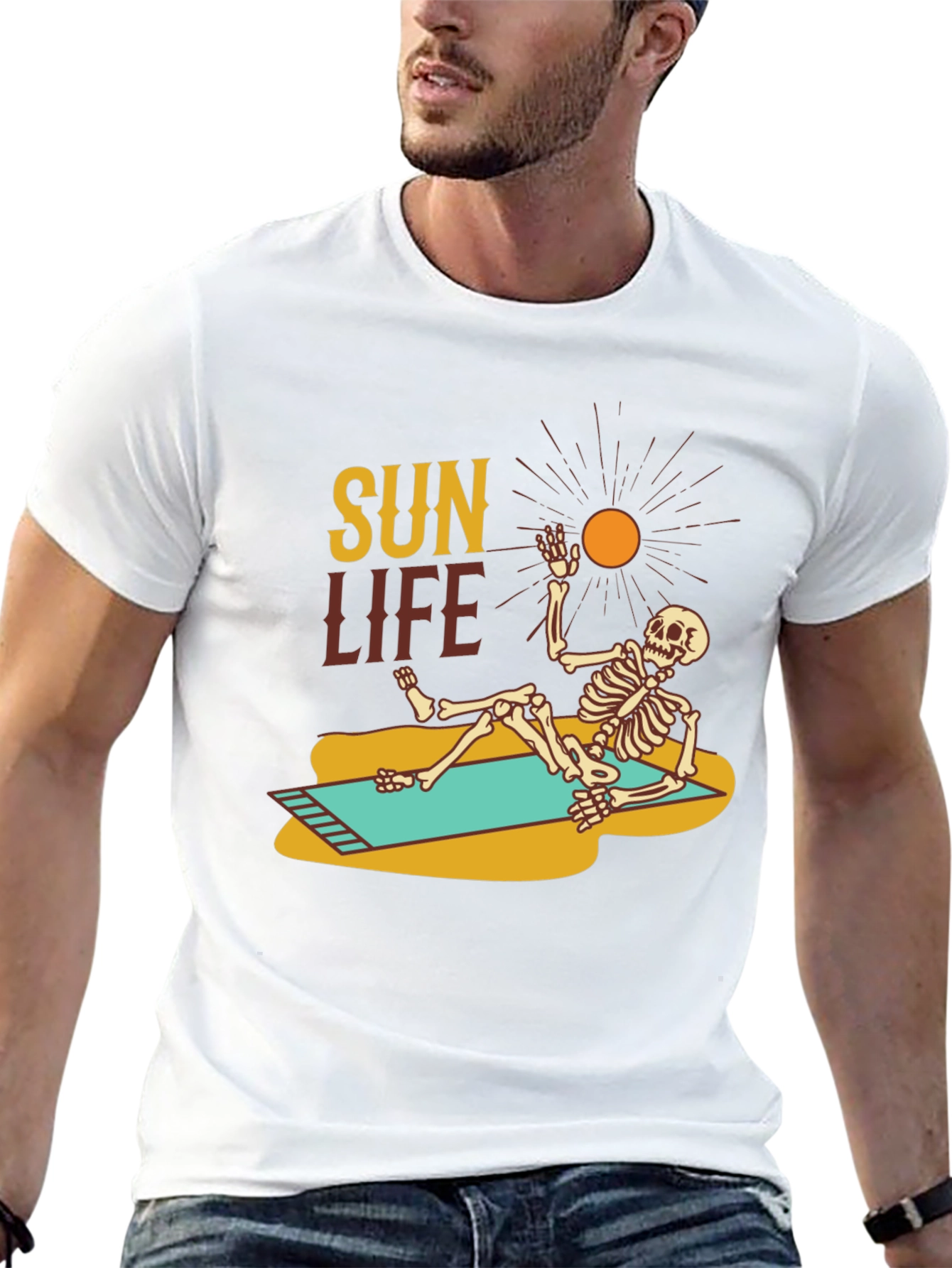 Sun Life Skeleton T-Shirt - Summer Beach Vibes