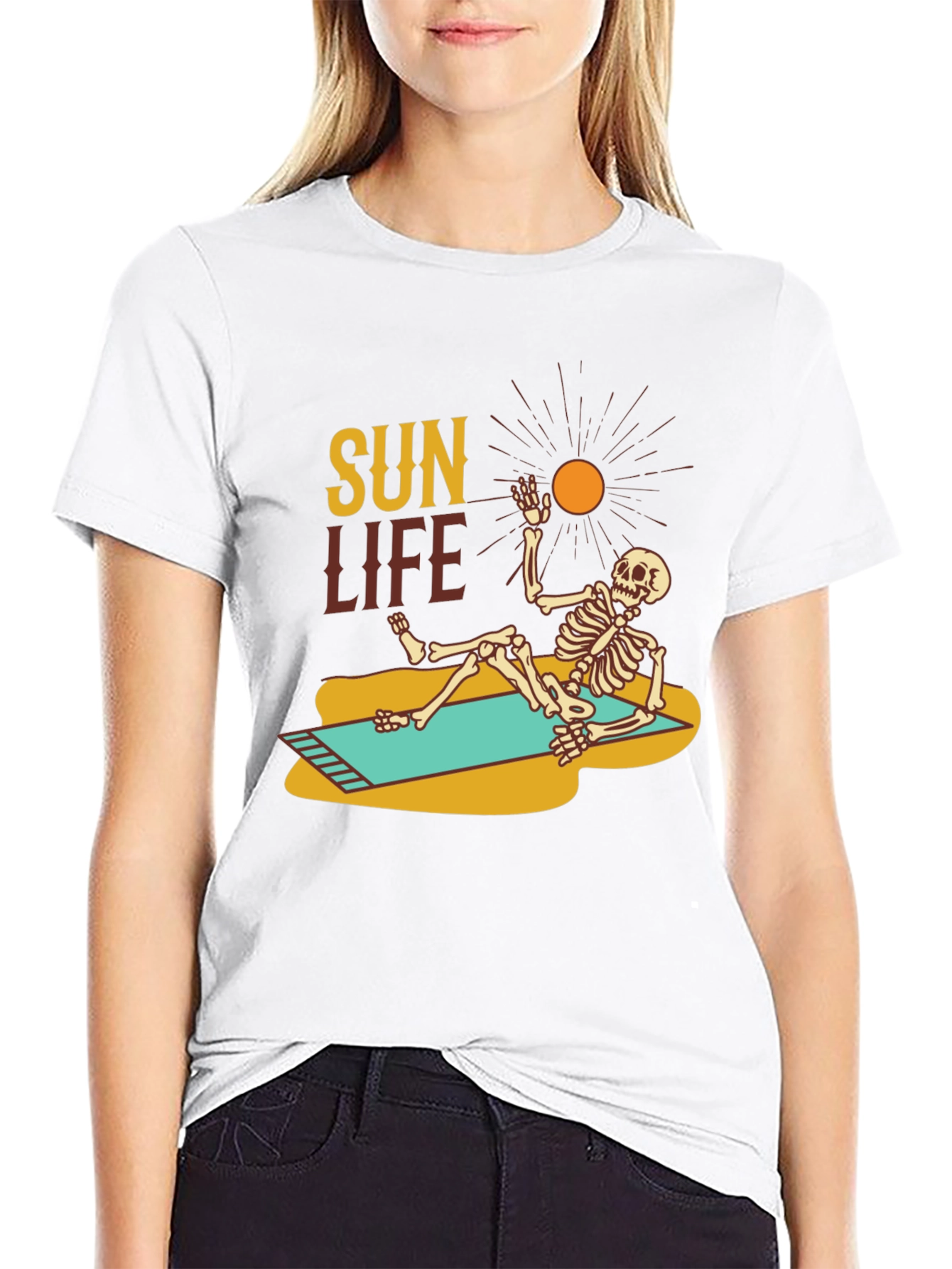 Sun Life Skeleton T-Shirt - Summer Beach Vibes