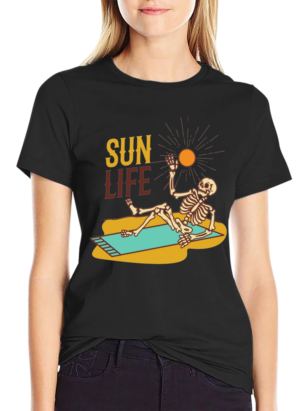 Sun Life Skeleton T-Shirt - Summer Beach Vibes
