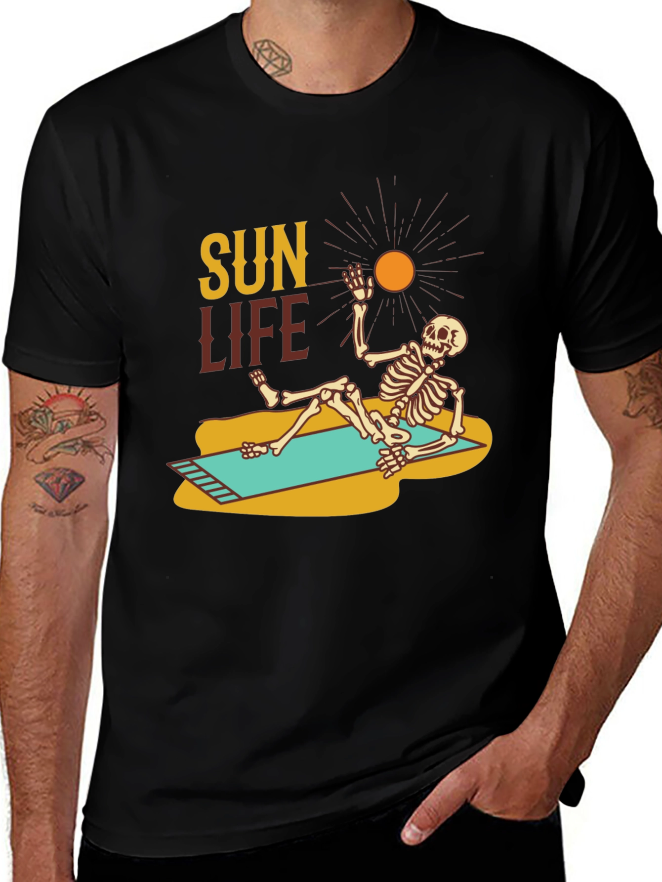 Sun Life Skeleton T-Shirt - Summer Beach Vibes