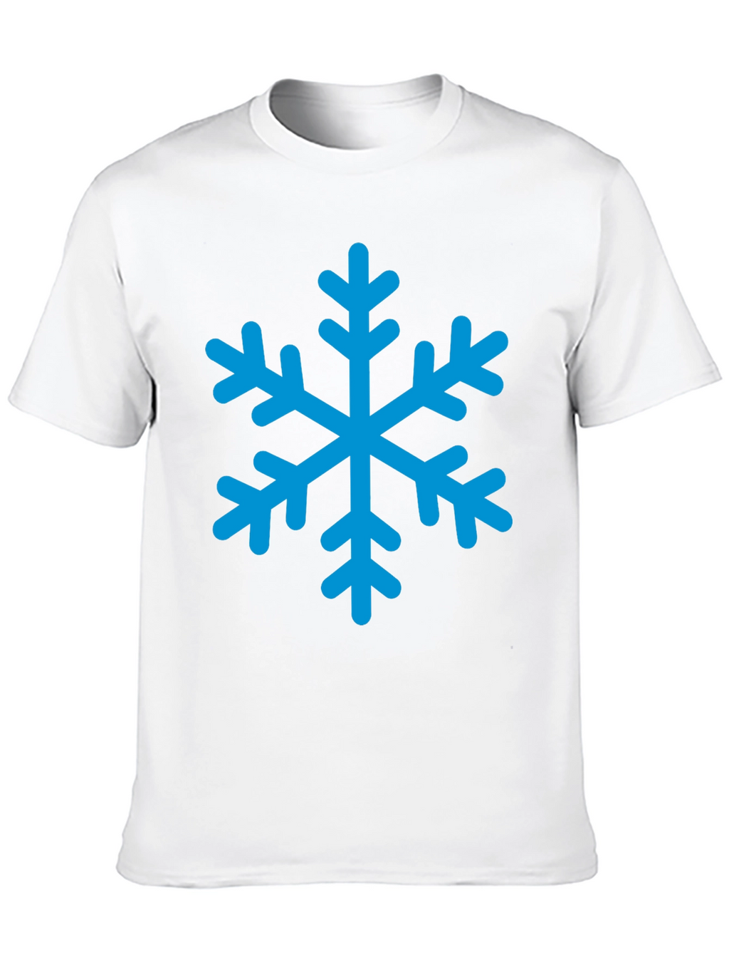 Black T-Shirt with Blue Snowflake Graphic