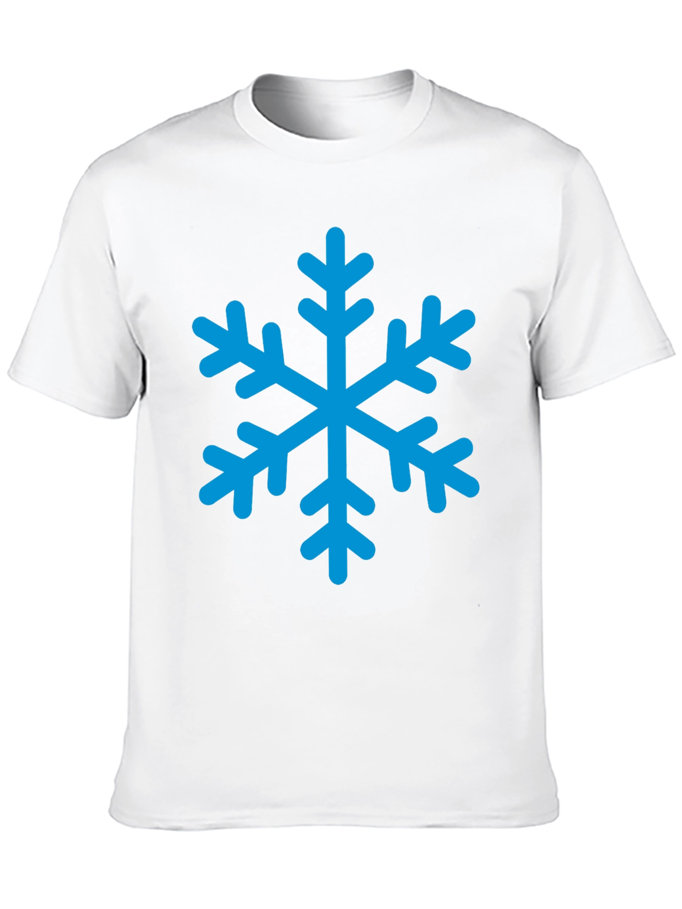 Black T-Shirt with Blue Snowflake Graphic