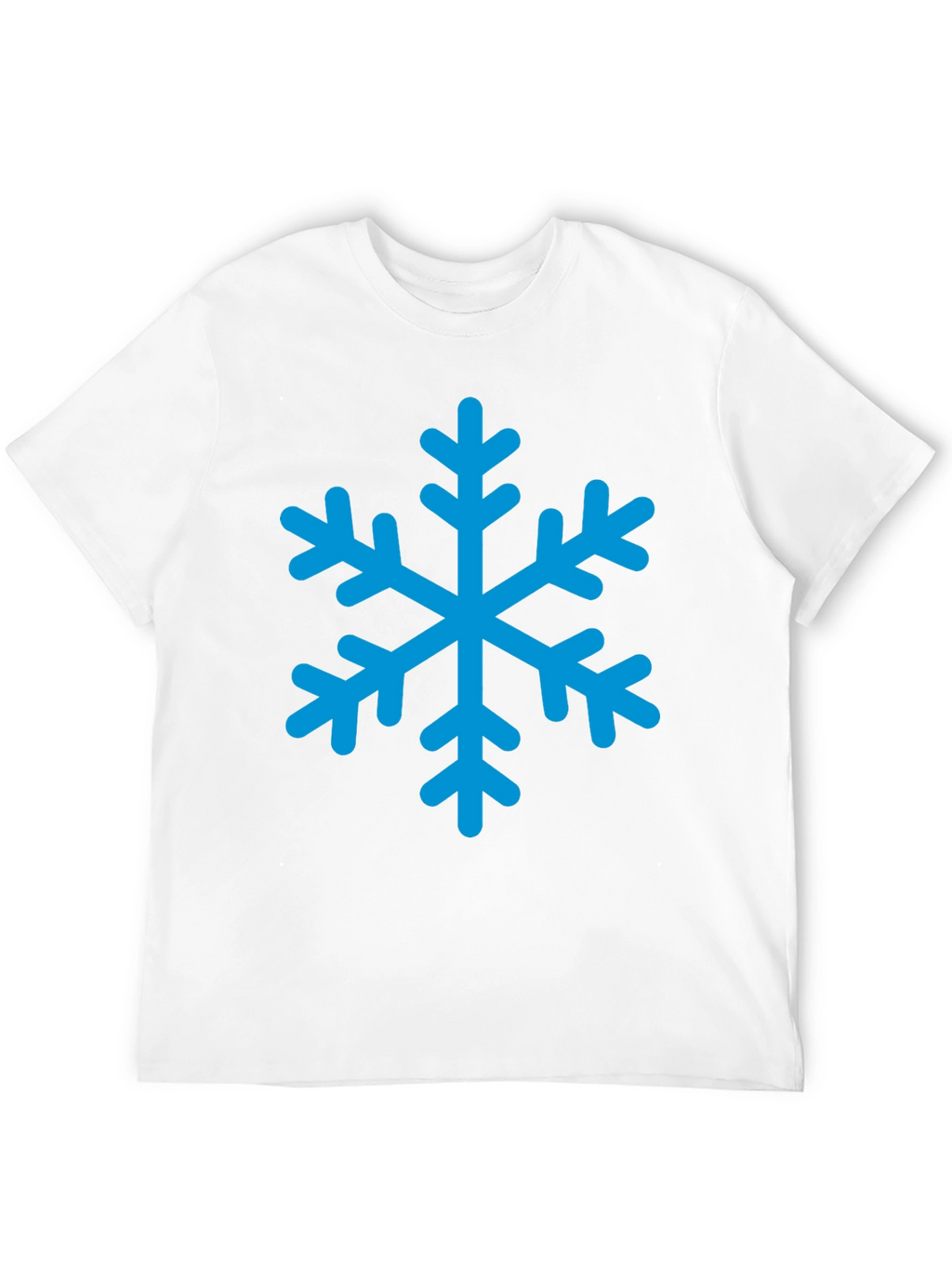 Black T-Shirt with Blue Snowflake Graphic
