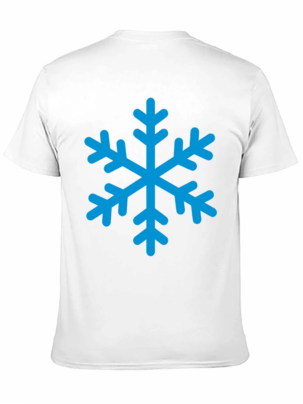 Black T-Shirt with Blue Snowflake Graphic