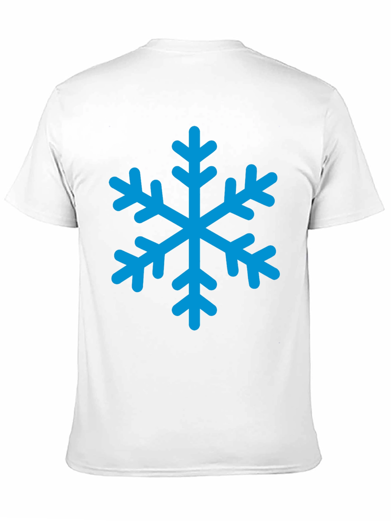Black T-Shirt with Blue Snowflake Graphic