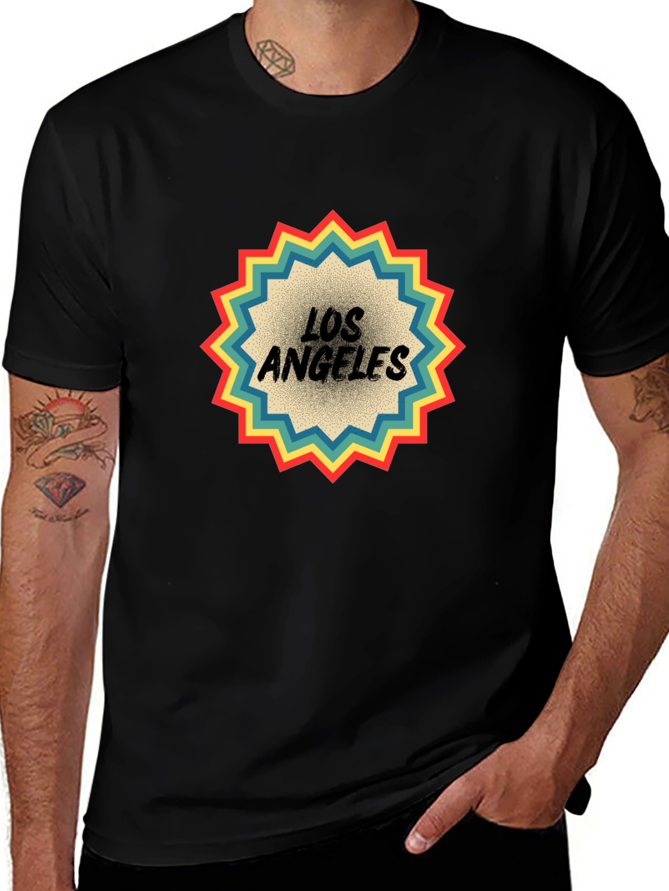 Retro Los Angeles Graphic Tee - Black
