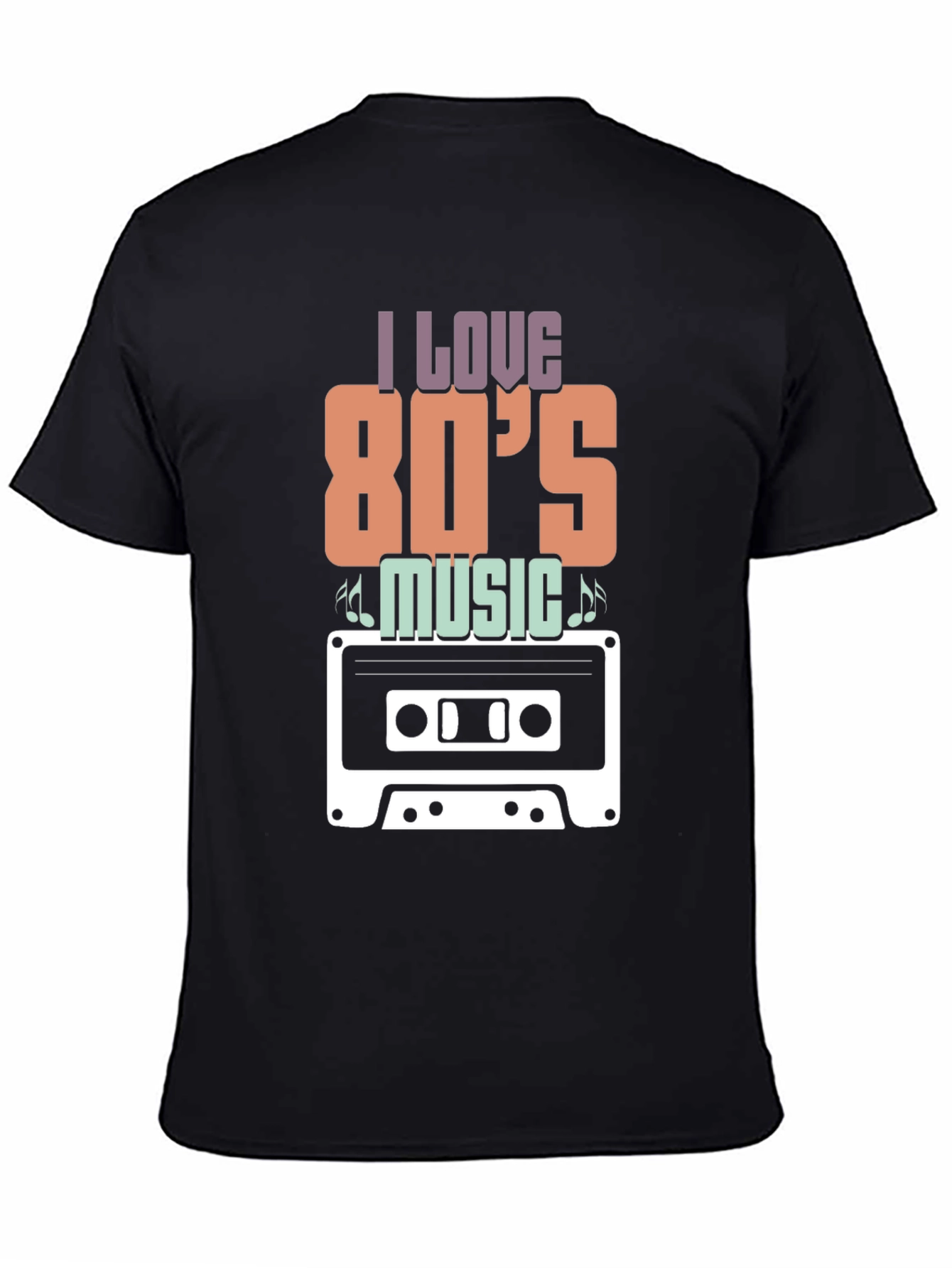 I Love 80s Music Cassette Tape Graphic T-Shirt