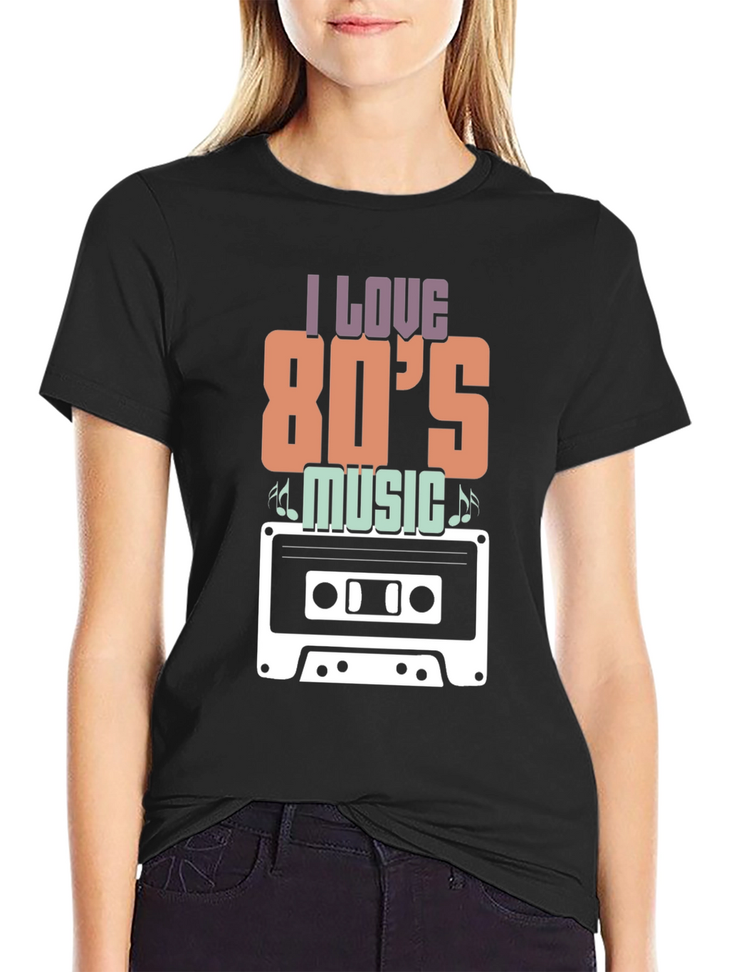 I Love 80s Music Cassette Tape Graphic T-Shirt