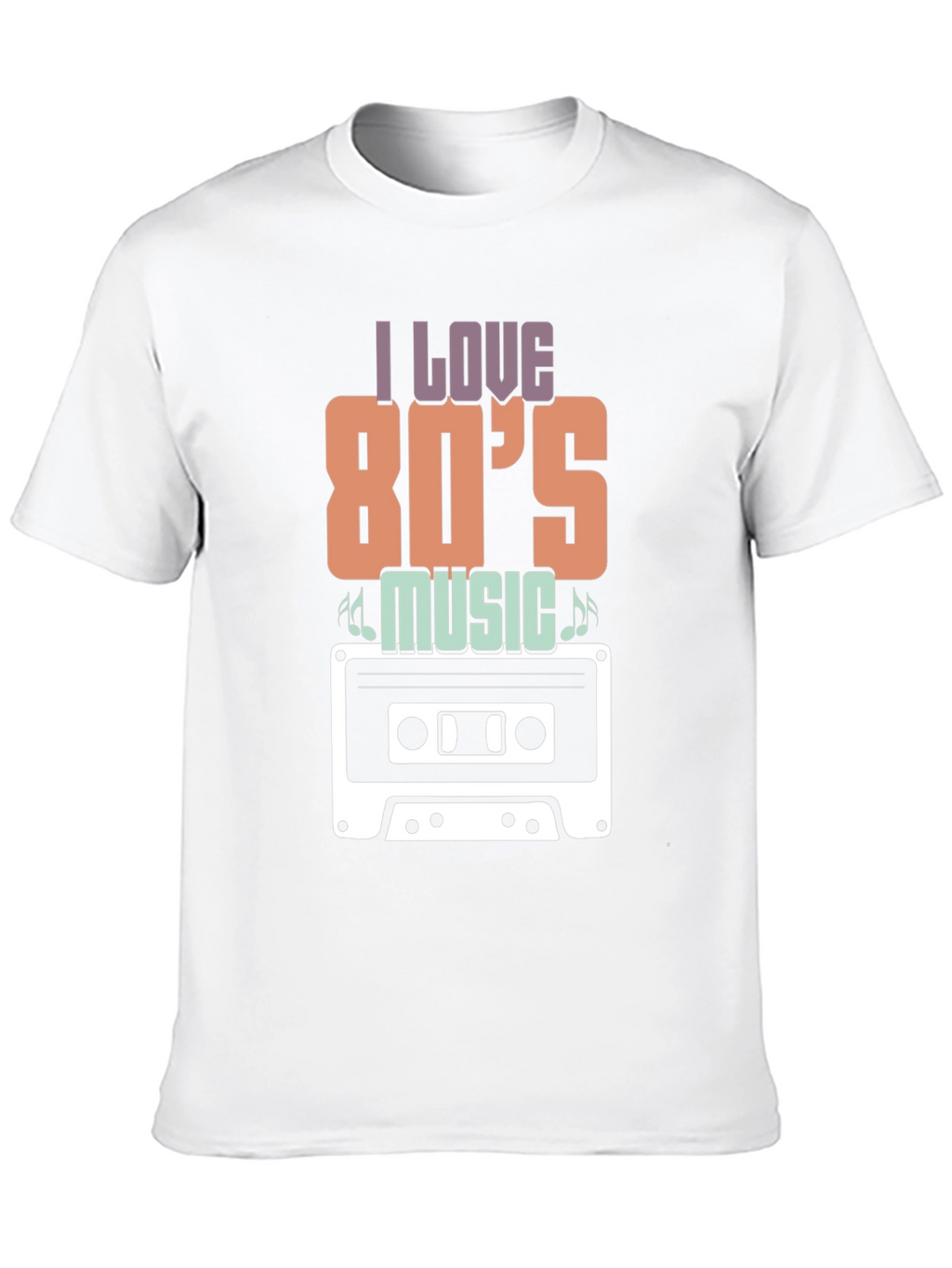 I Love 80s Music Cassette Tape Graphic T-Shirt
