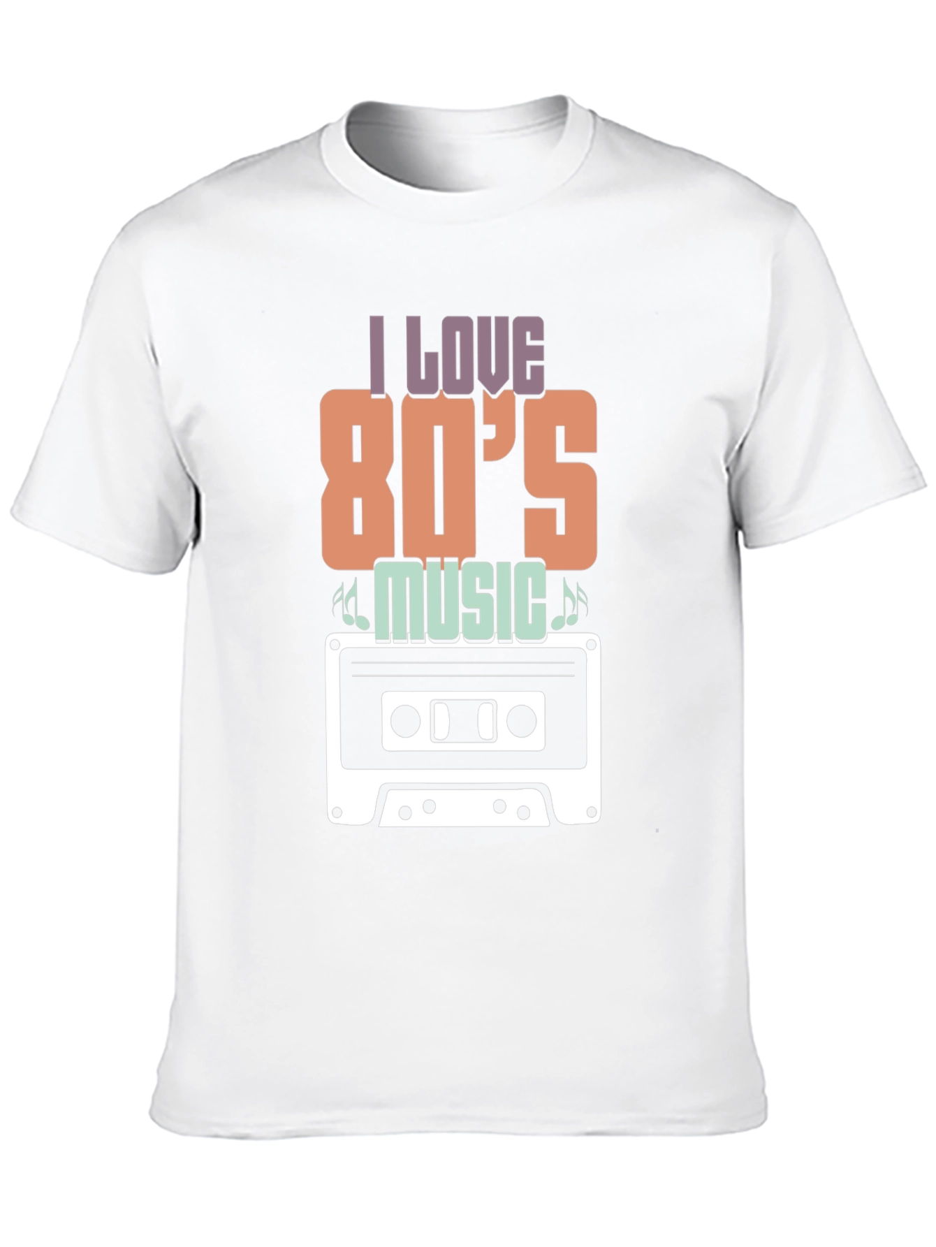 I Love 80s Music Cassette Tape Graphic T-Shirt