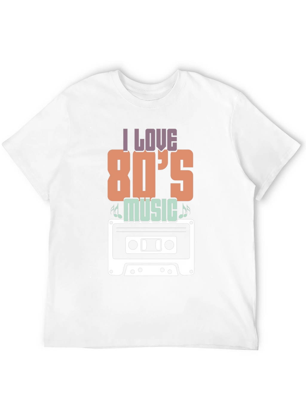 I Love 80s Music Cassette Tape Graphic T-Shirt