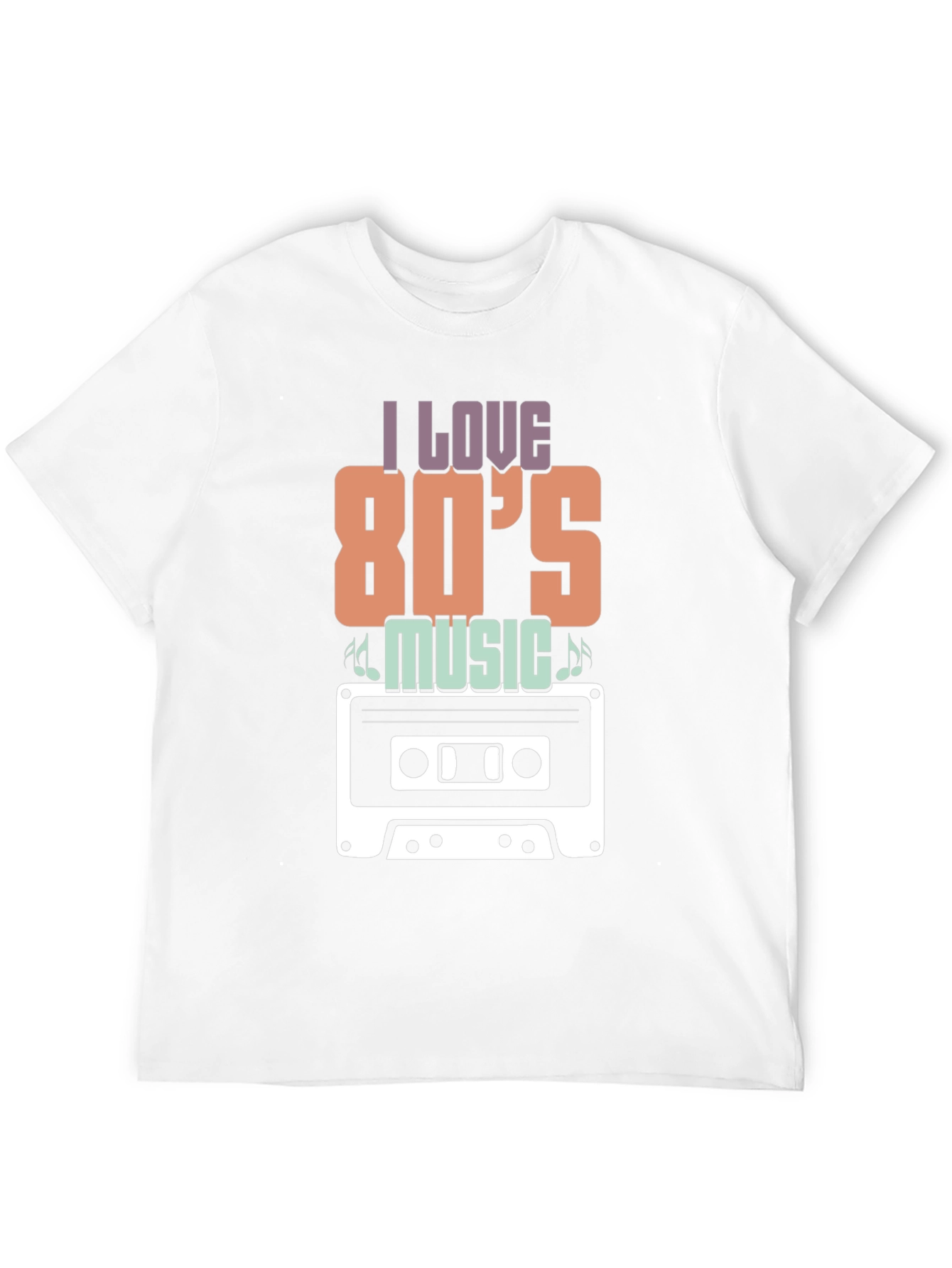 I Love 80s Music Cassette Tape Graphic T-Shirt