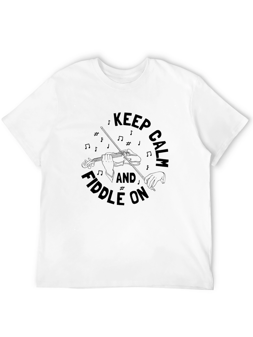 Keep Calm and Fiddle On Black T-Shirt