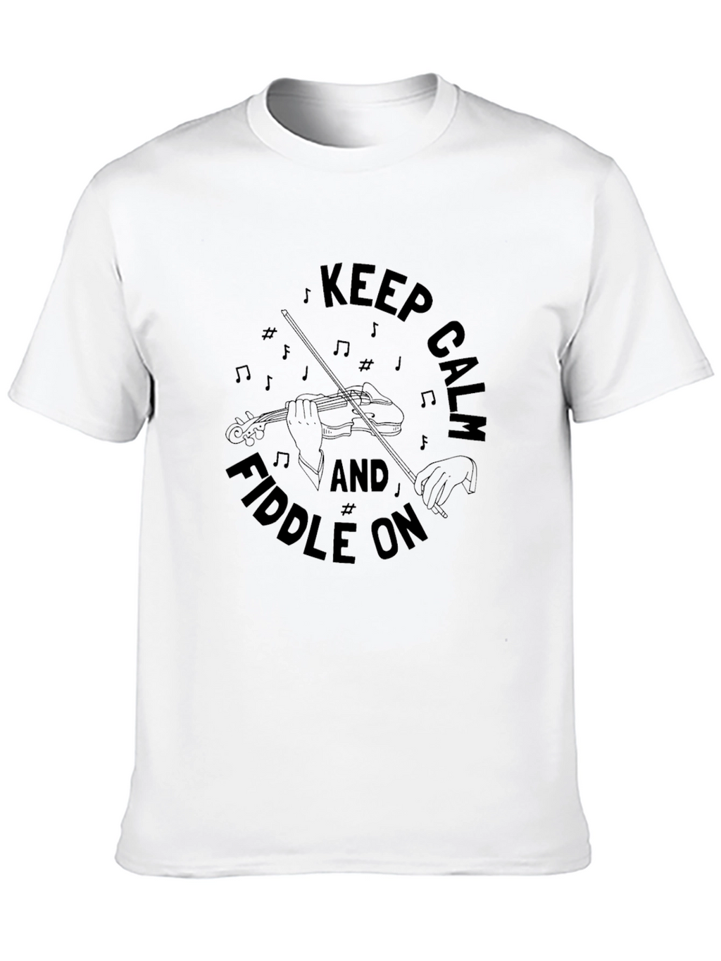 Keep Calm and Fiddle On Black T-Shirt
