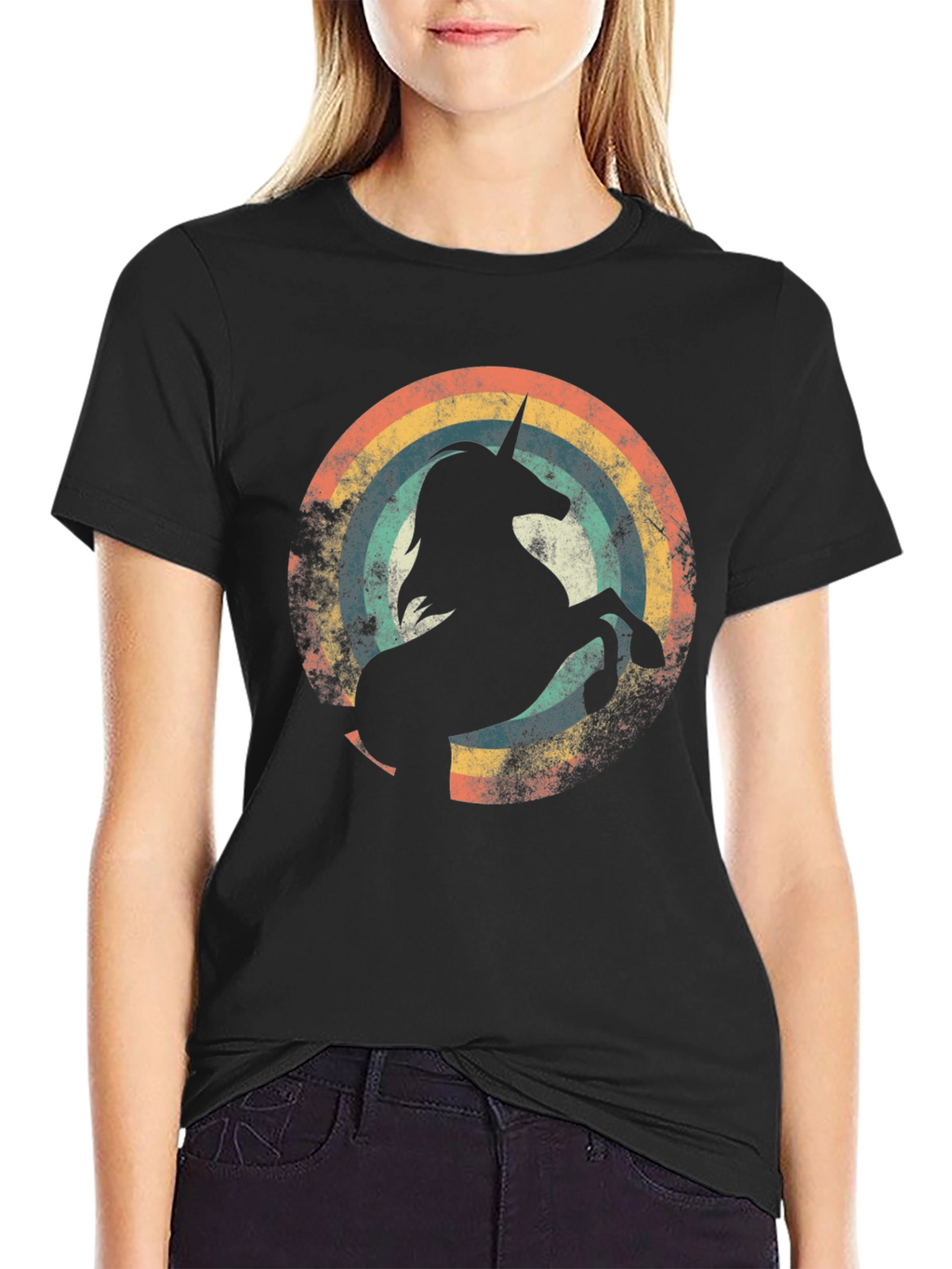 Retro Unicorn Rainbow Graphic Tee