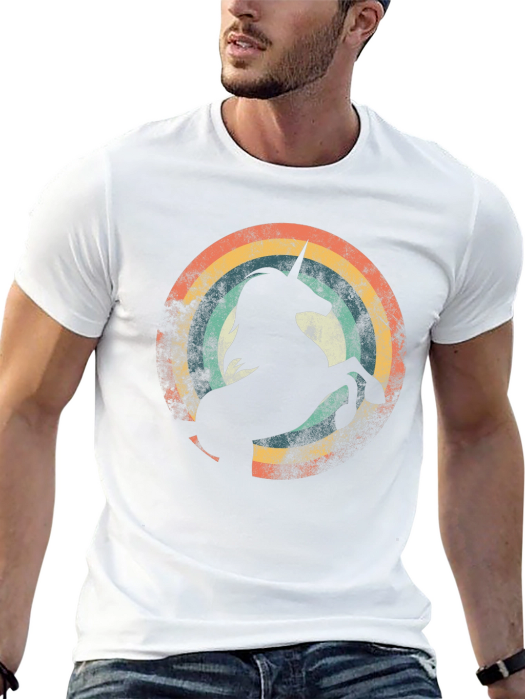 Retro Unicorn Rainbow Graphic Tee