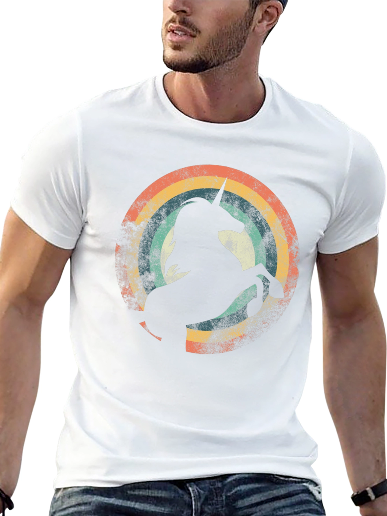 Retro Unicorn Rainbow Graphic Tee