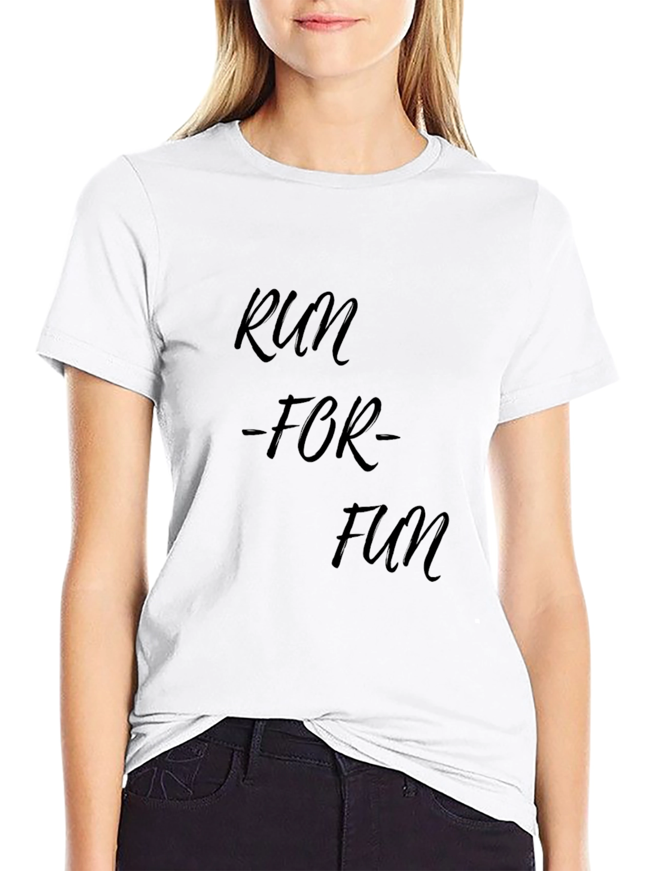 Run For Fun Black T-Shirt Casual Wear