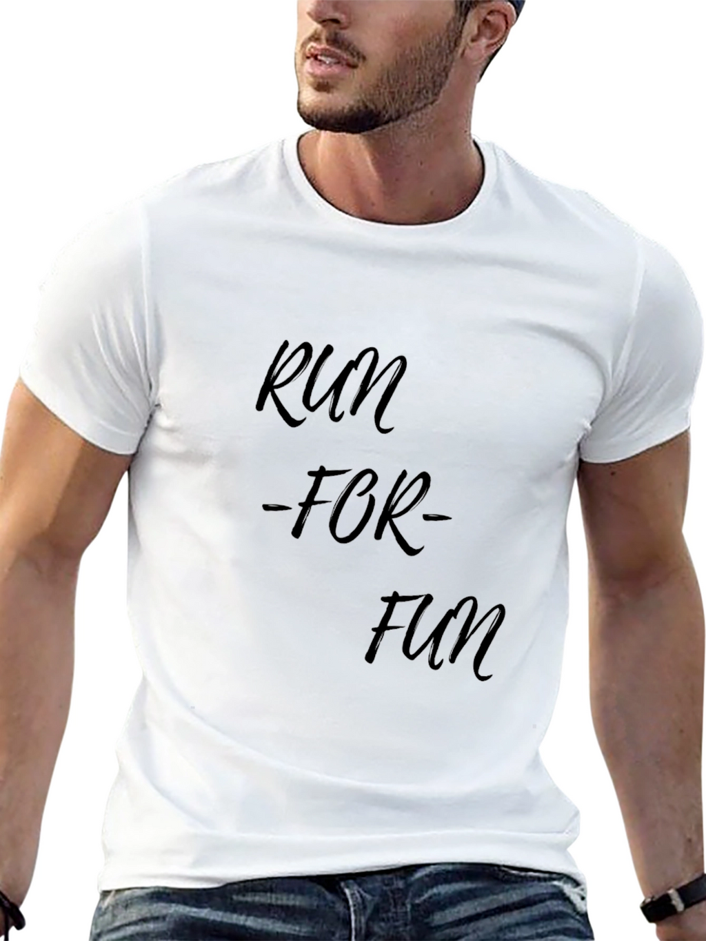 Run For Fun Black T-Shirt Casual Wear