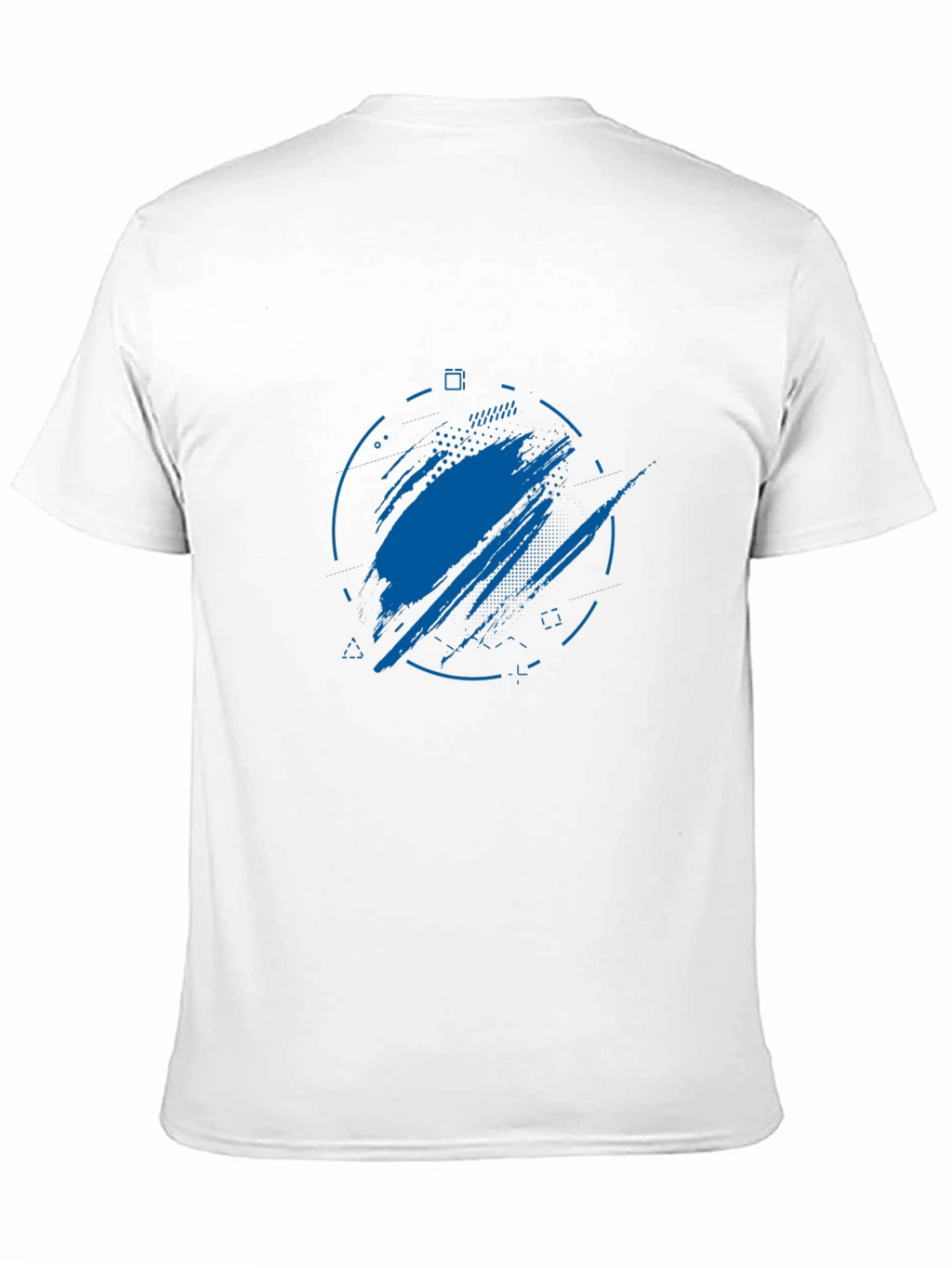Abstract Blue Graphic Print Black T-Shirt