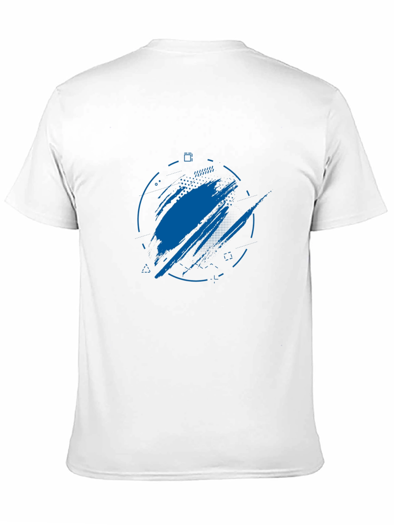 Abstract Blue Graphic Print Black T-Shirt