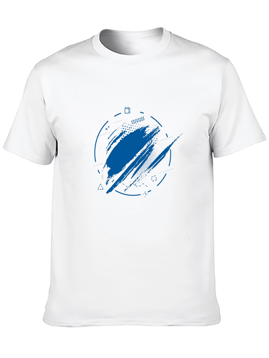 Abstract Blue Graphic Print Black T-Shirt